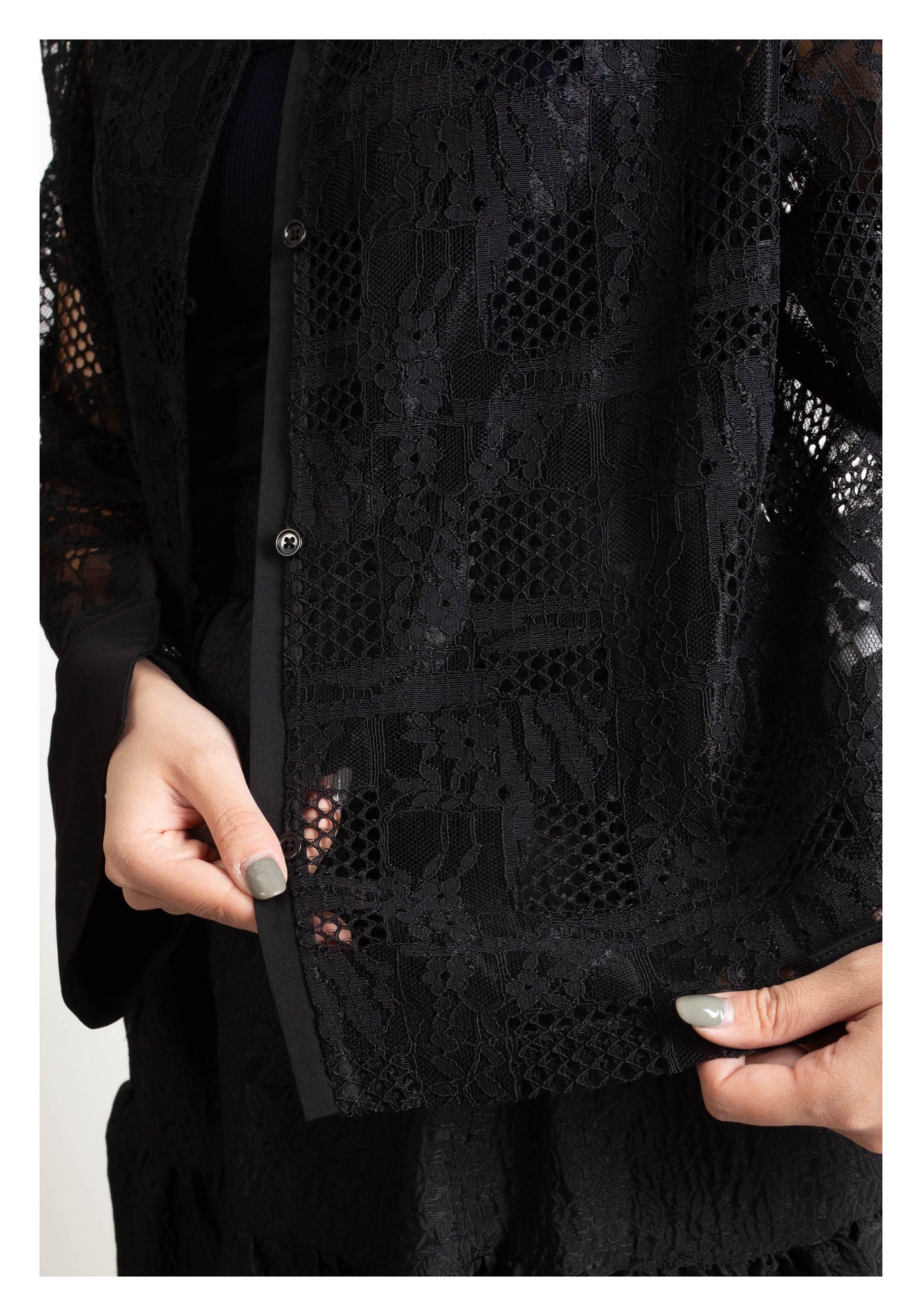 Two Ways Lace Blouse Black - whoami