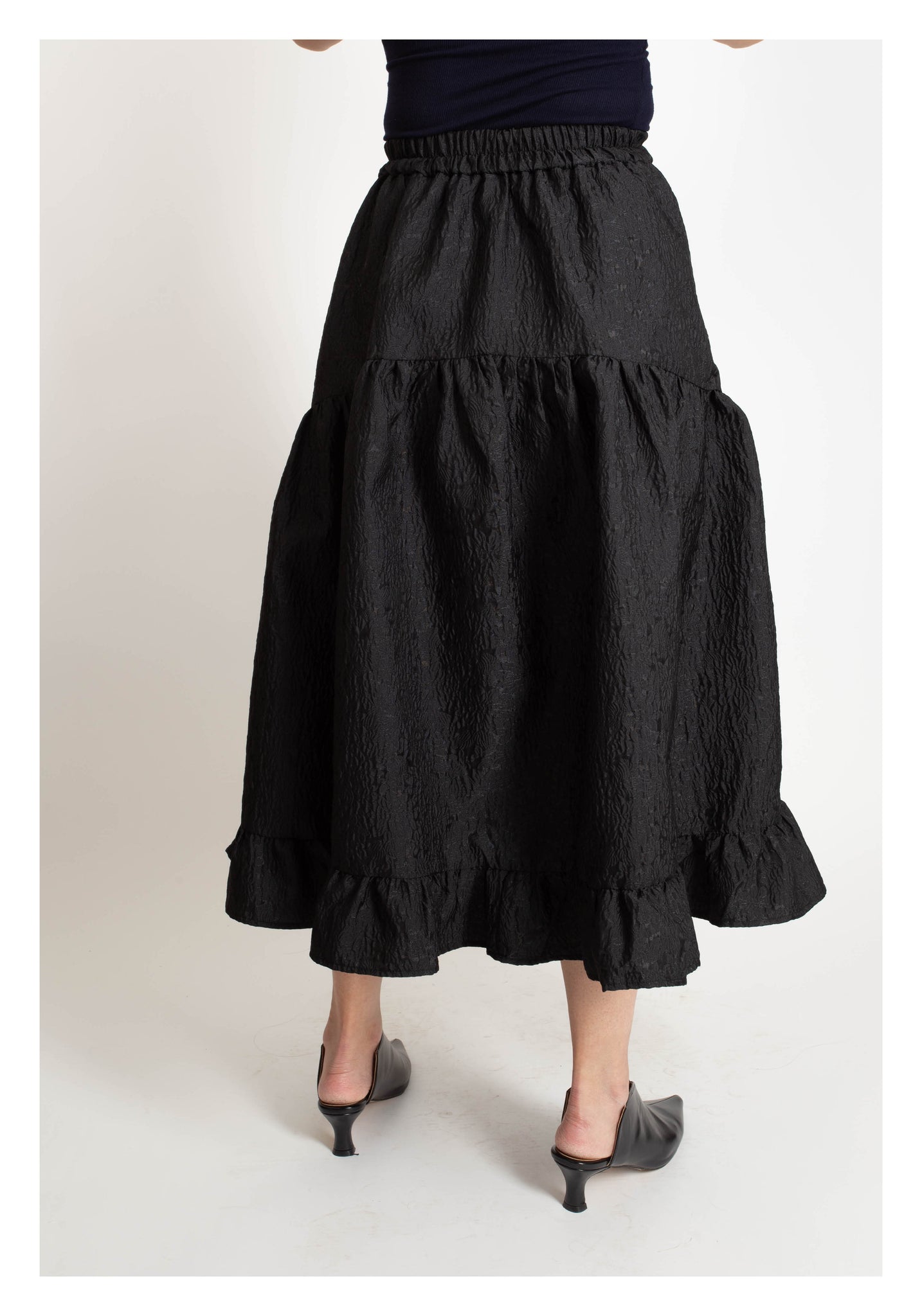 Floral Jacquard Skirt Black - whoami