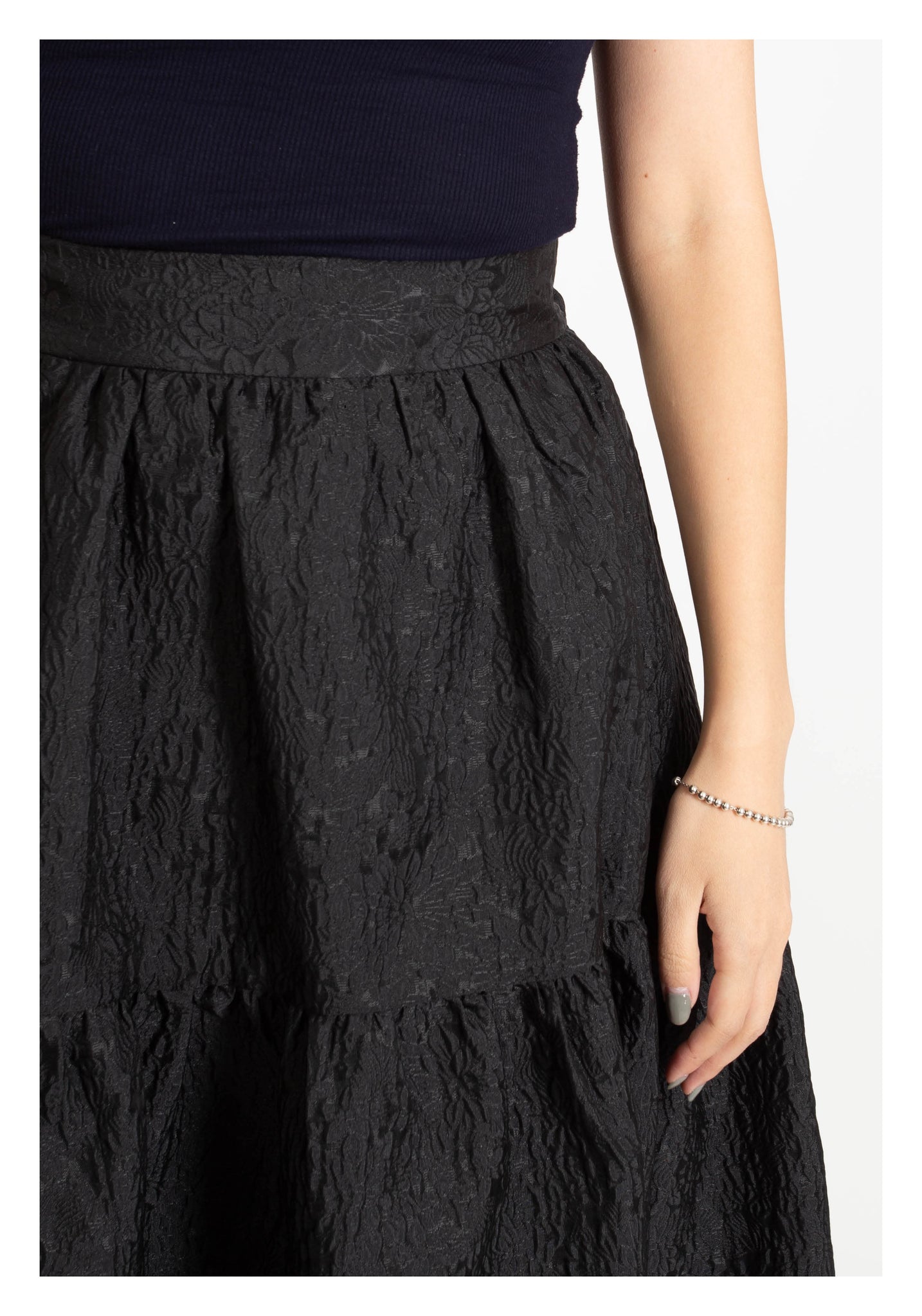 Floral Jacquard Skirt Black - whoami