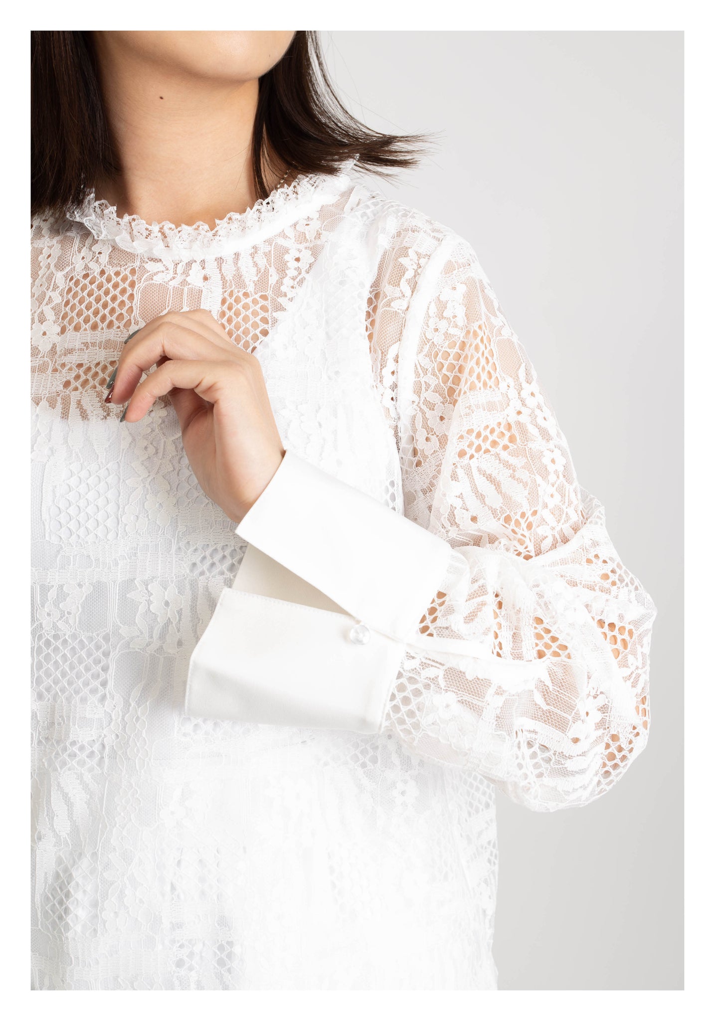 Two Ways Lace Blouse White - whoami