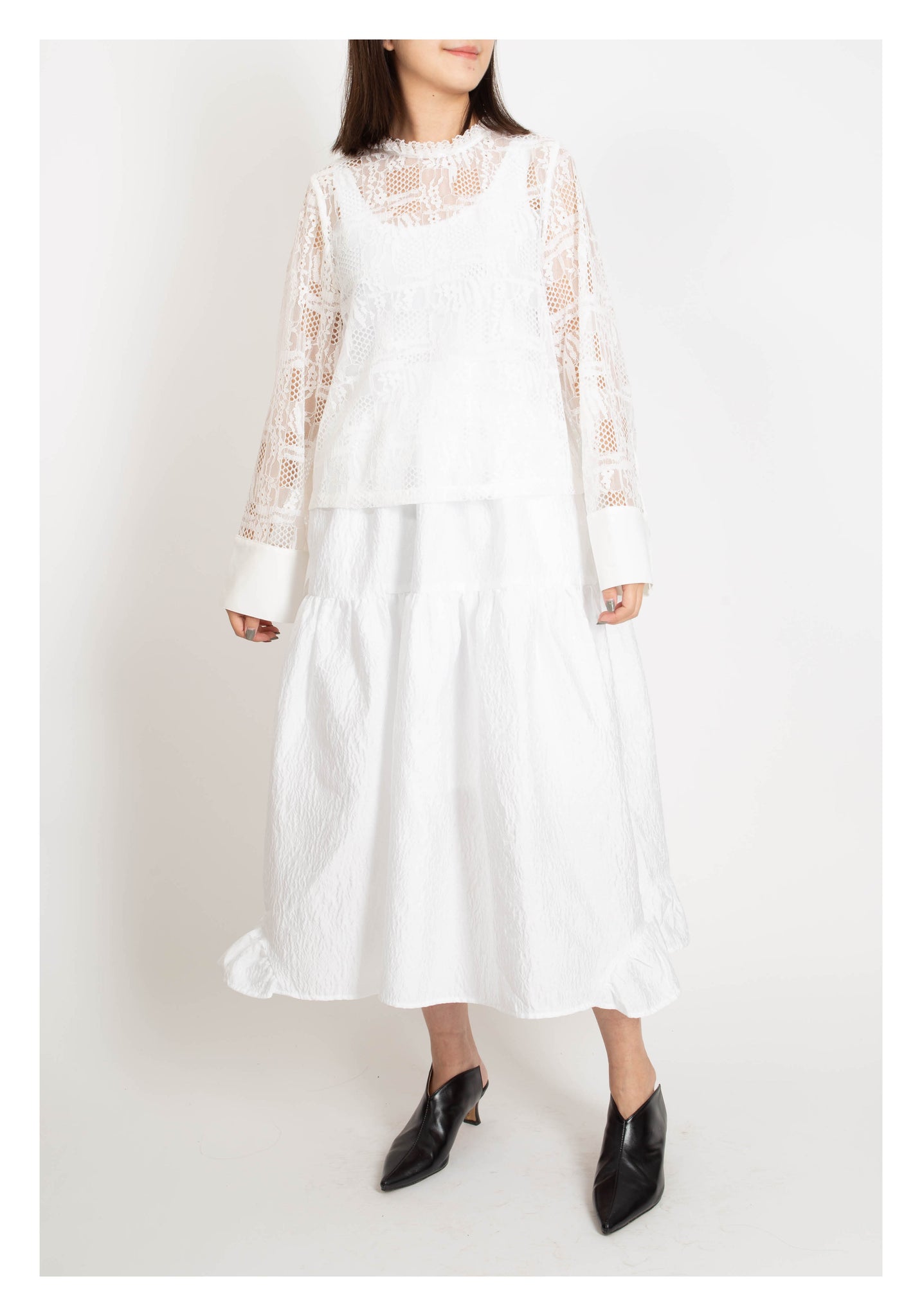 Two Ways Lace Blouse White - whoami