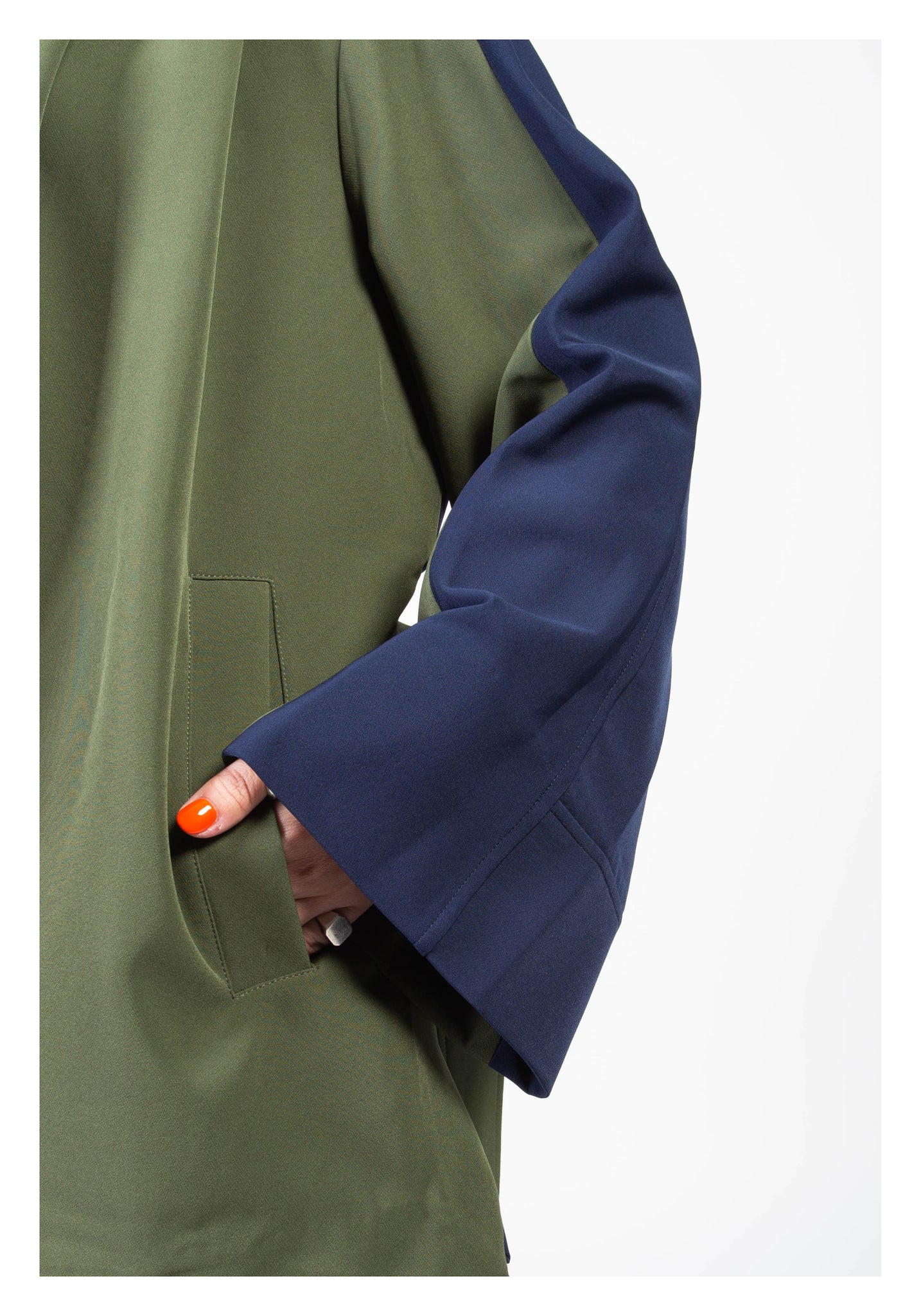 Lady Boss Paneled Wrap Jacket Navy