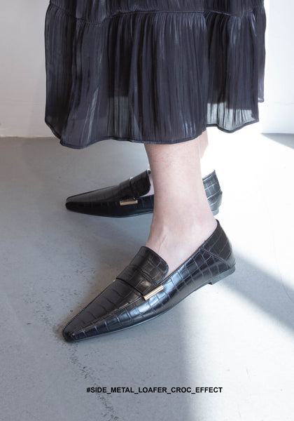 Side Metal Loafer Croc Effect - whoami