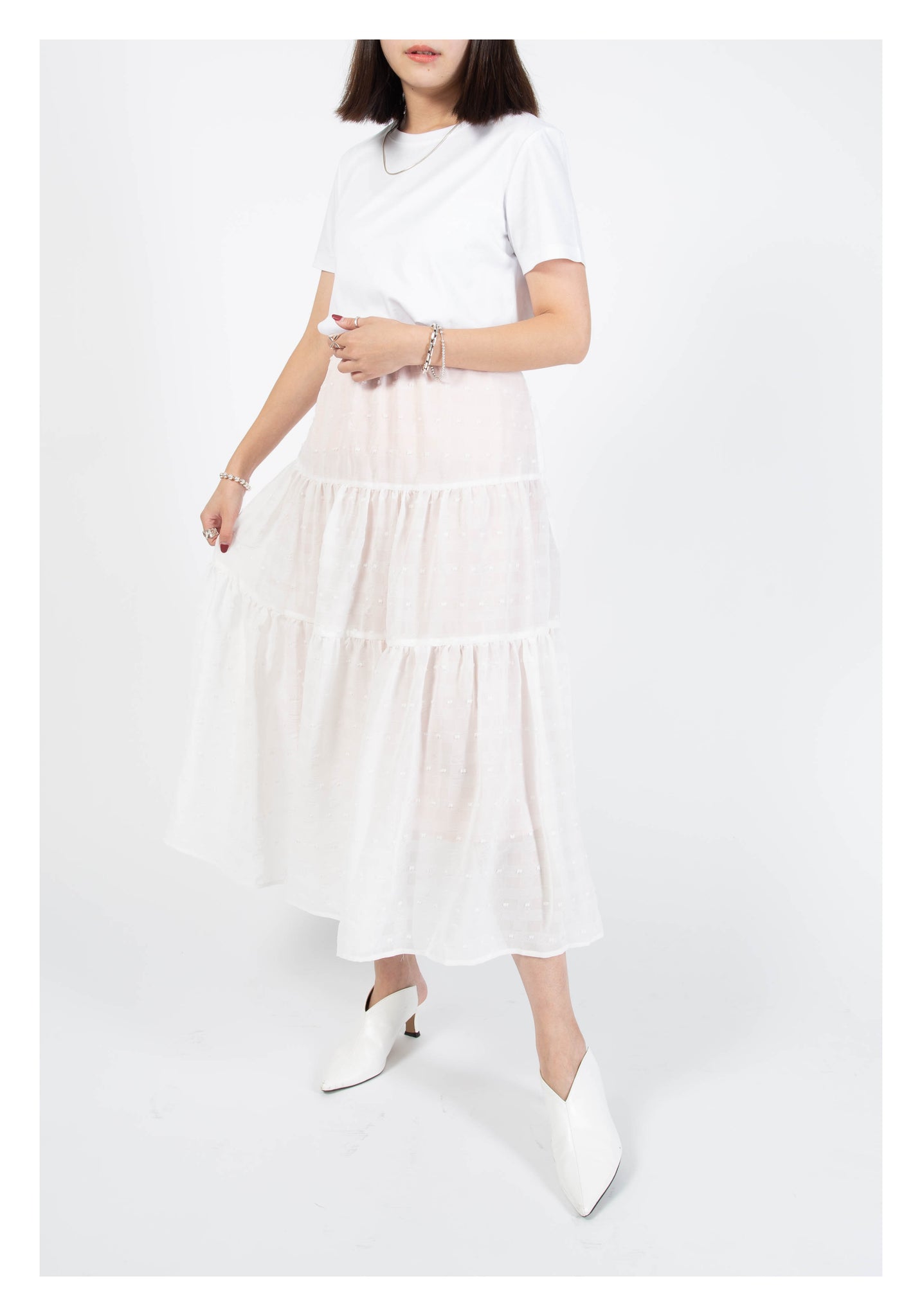Check-Through Kaia 2.0 Skirt White