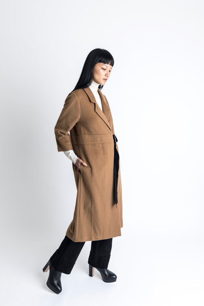 D Ring Wool Cashmere Coat Camel - whoami