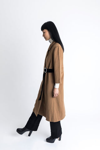 D Ring Wool Cashmere Coat Camel - whoami