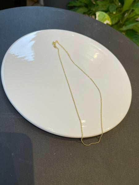 925 Silver Disco Ball Star Edge Golden Necklace