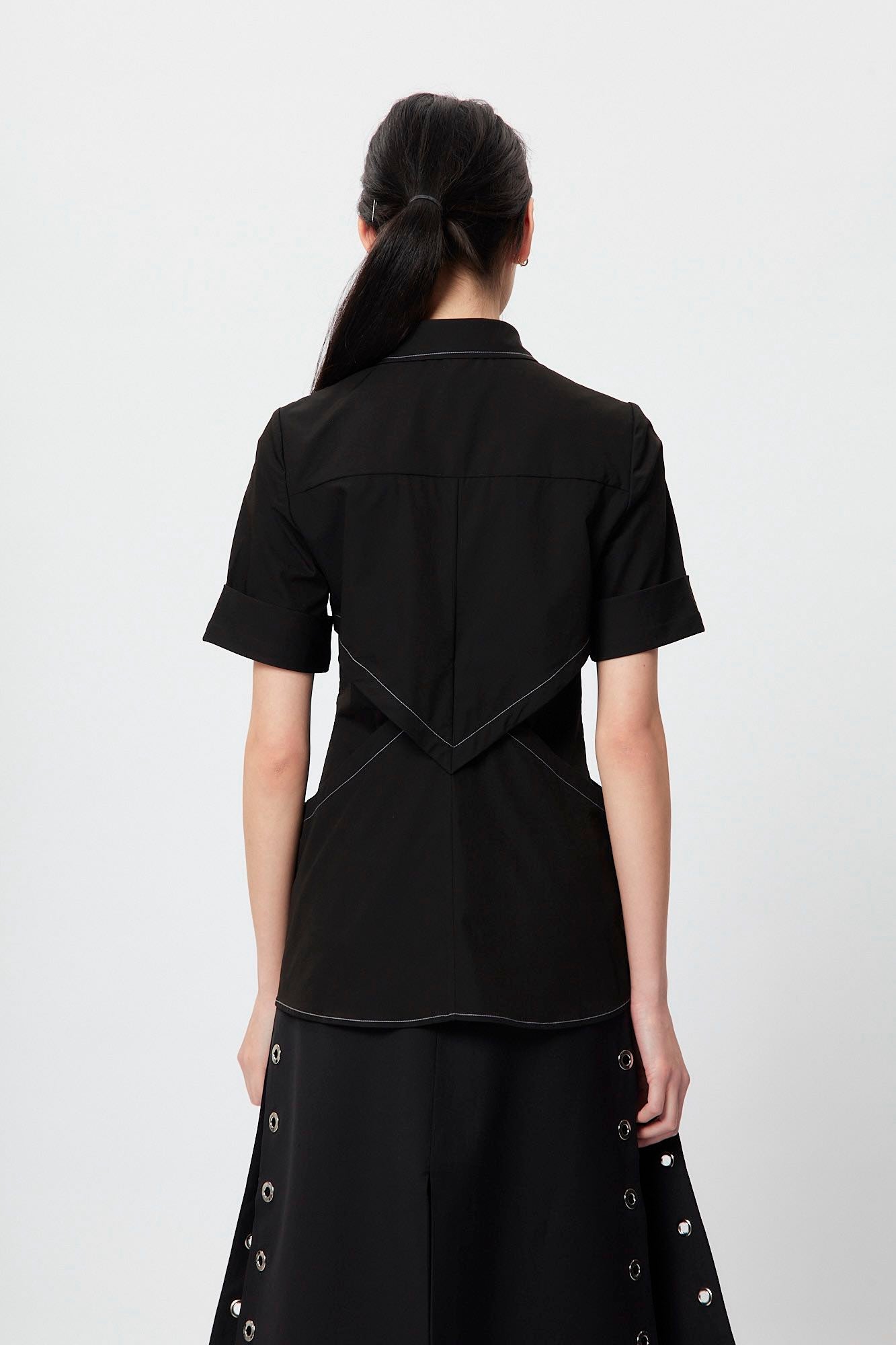 Structural Waistline Shirt Black
