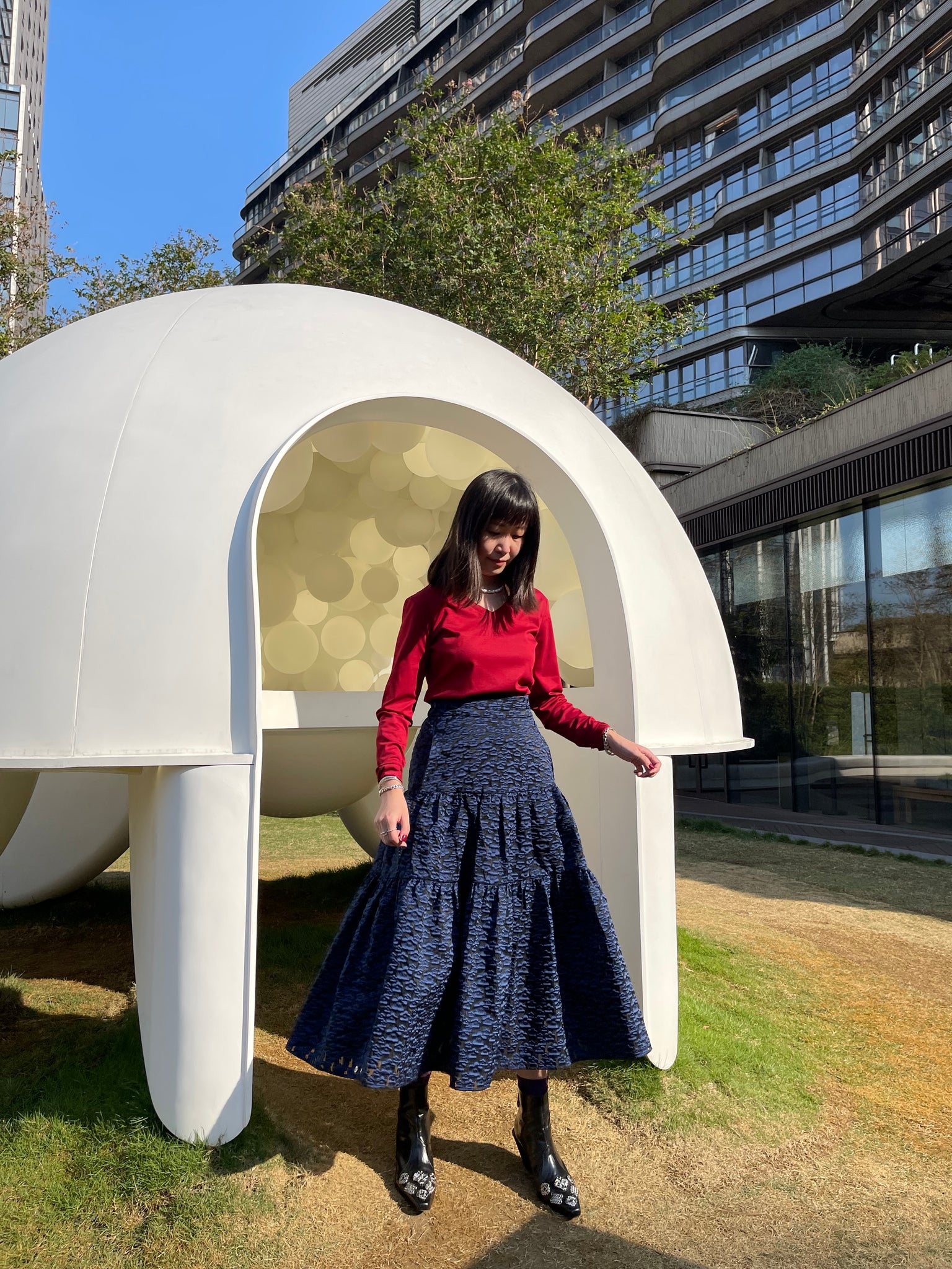 Floral Fairy Skirt Navy