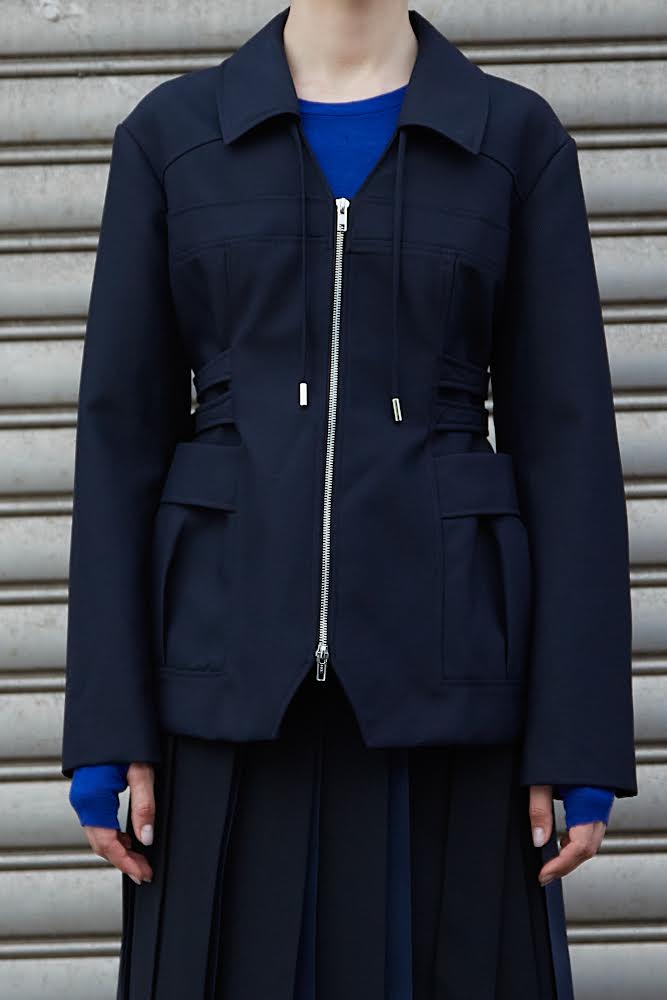 Structural Wool Jacket Navy