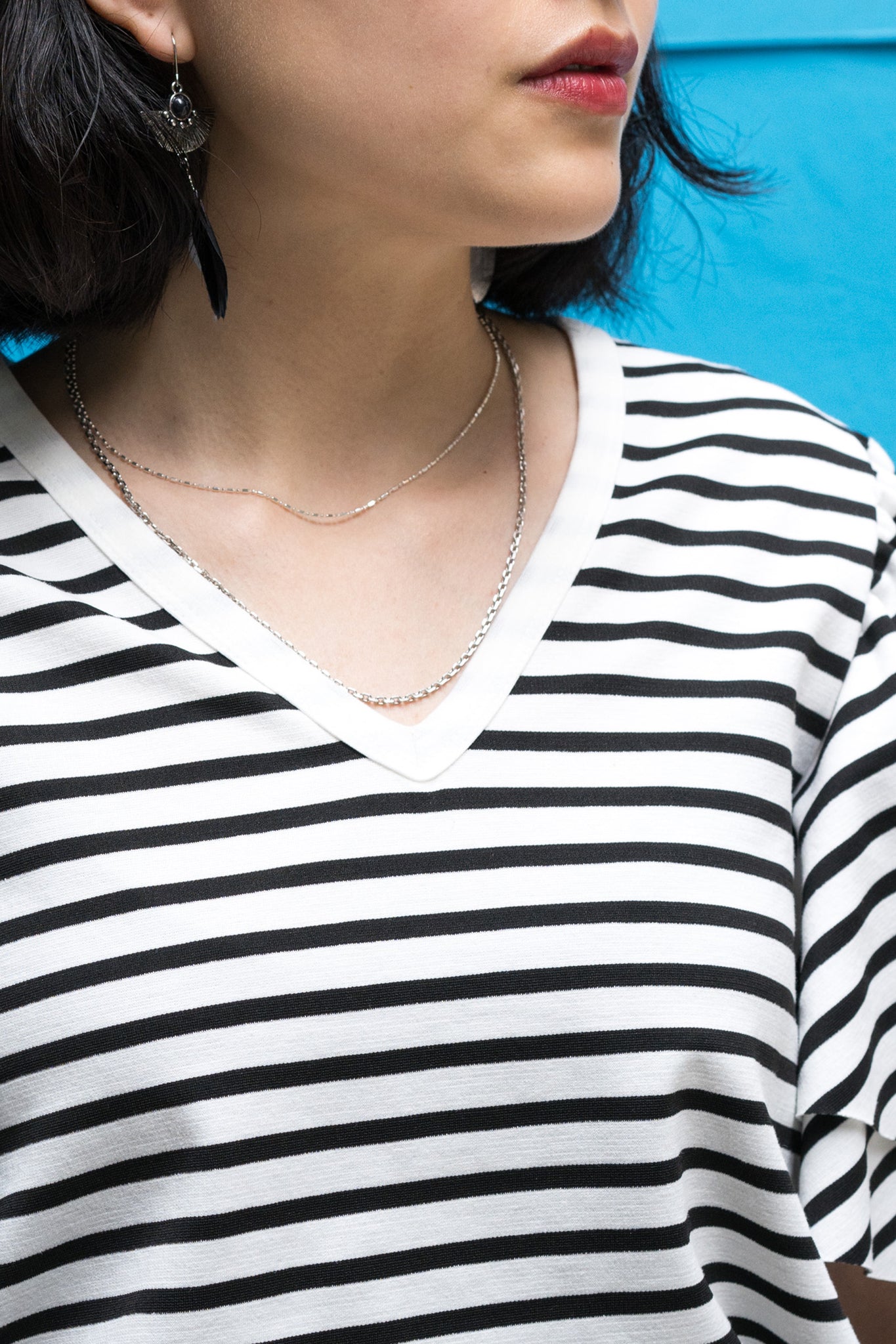925 Silver Mini Dot And Bar Necklace - whoami