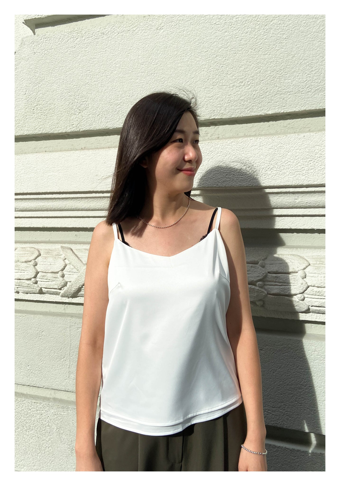 Double Layer String Vest White - whoami