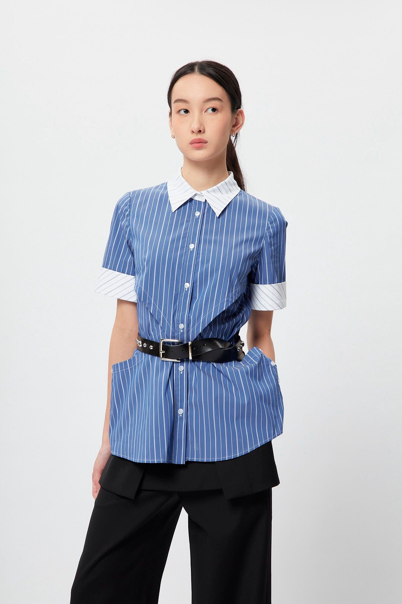 Structural Waistline Shirt Stripe