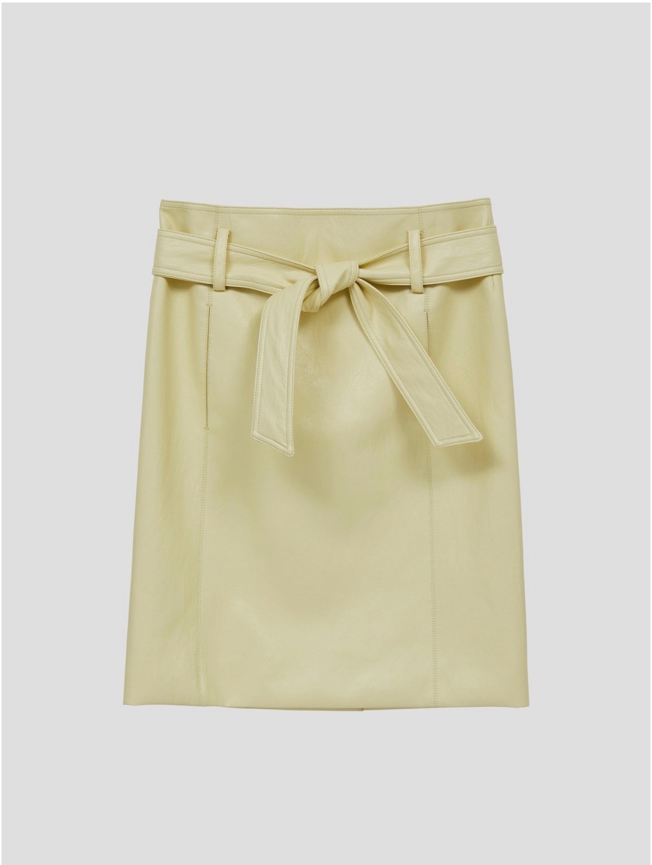 EXOTIQUE LOW RISE FAUX LEATHER SKIRT (LEMON)