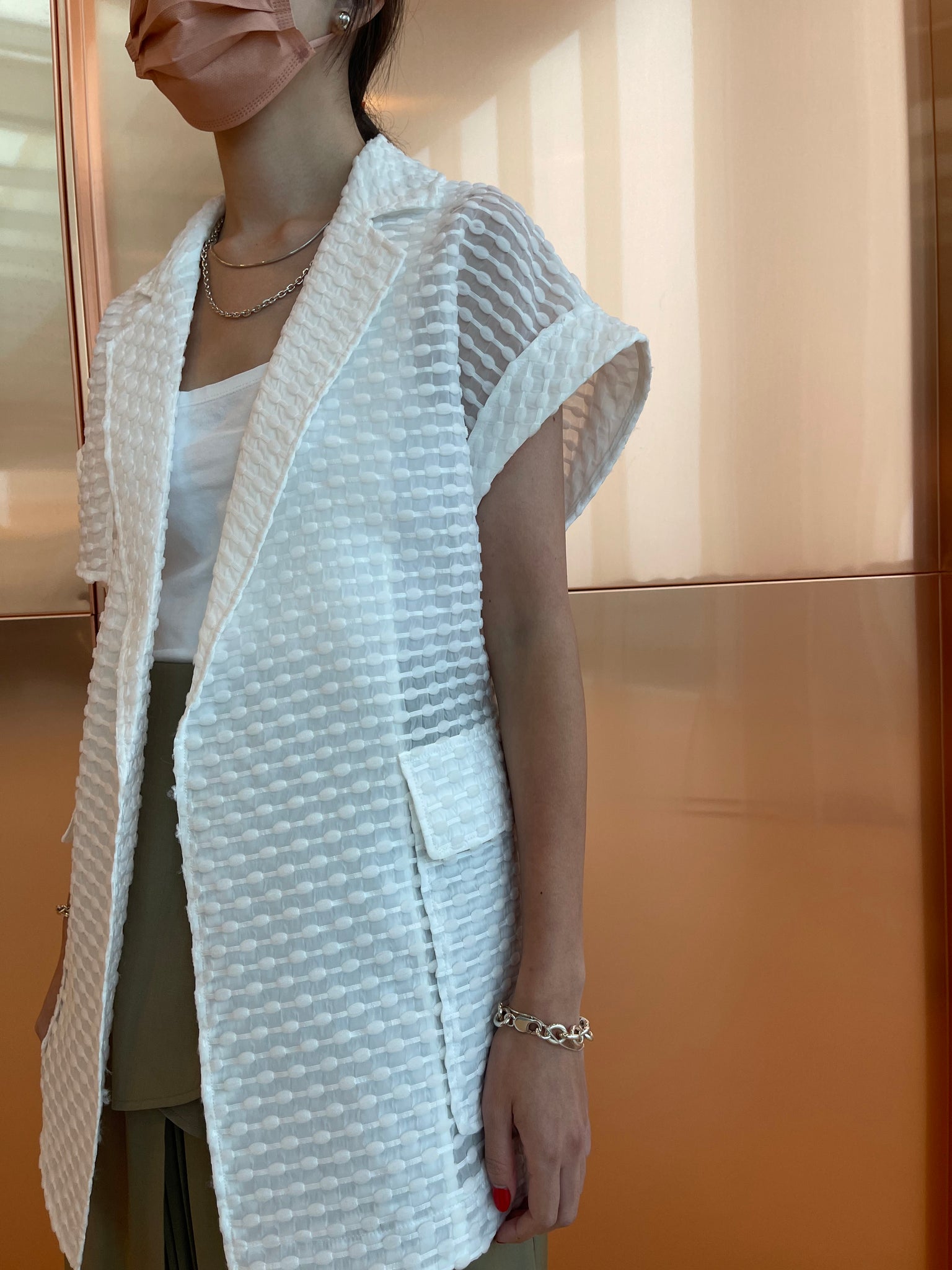Dream Sky And Sunshine See-Through Gilet White