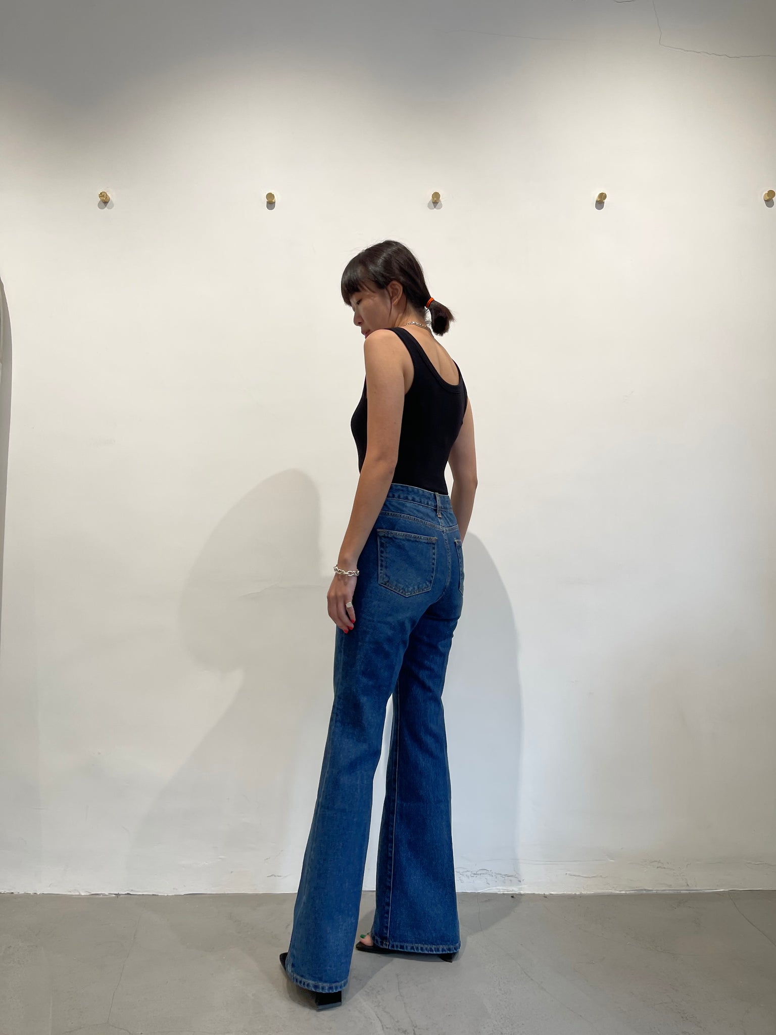 Premium Nice Washed Dark Blue Boot Cut Jeans