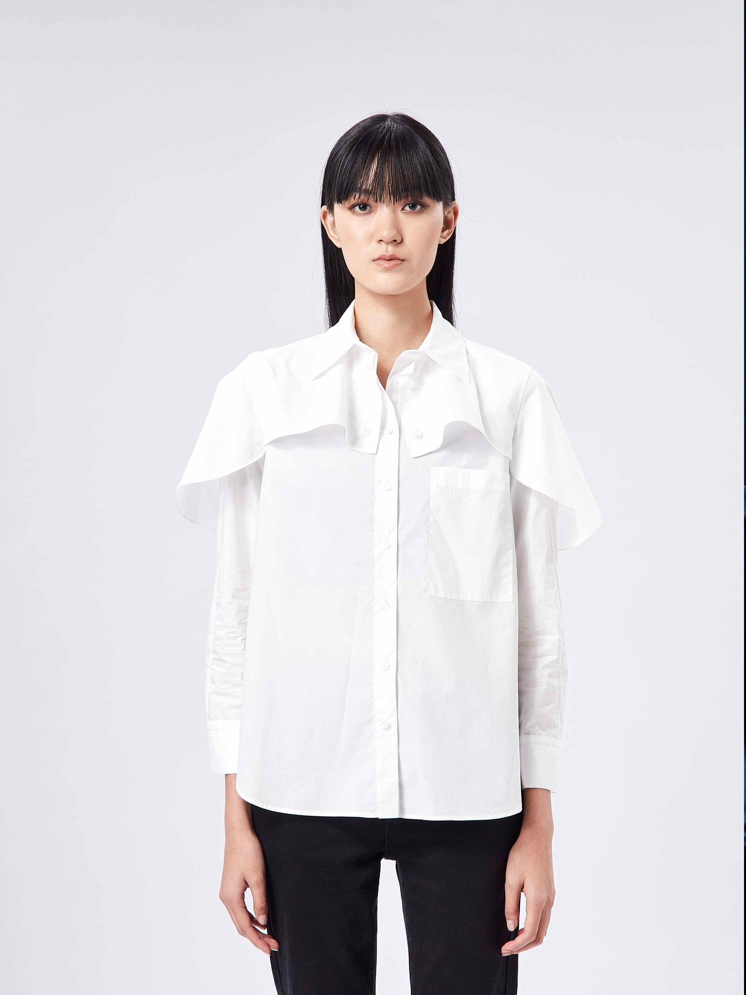 Layers Ruffle Shirt White