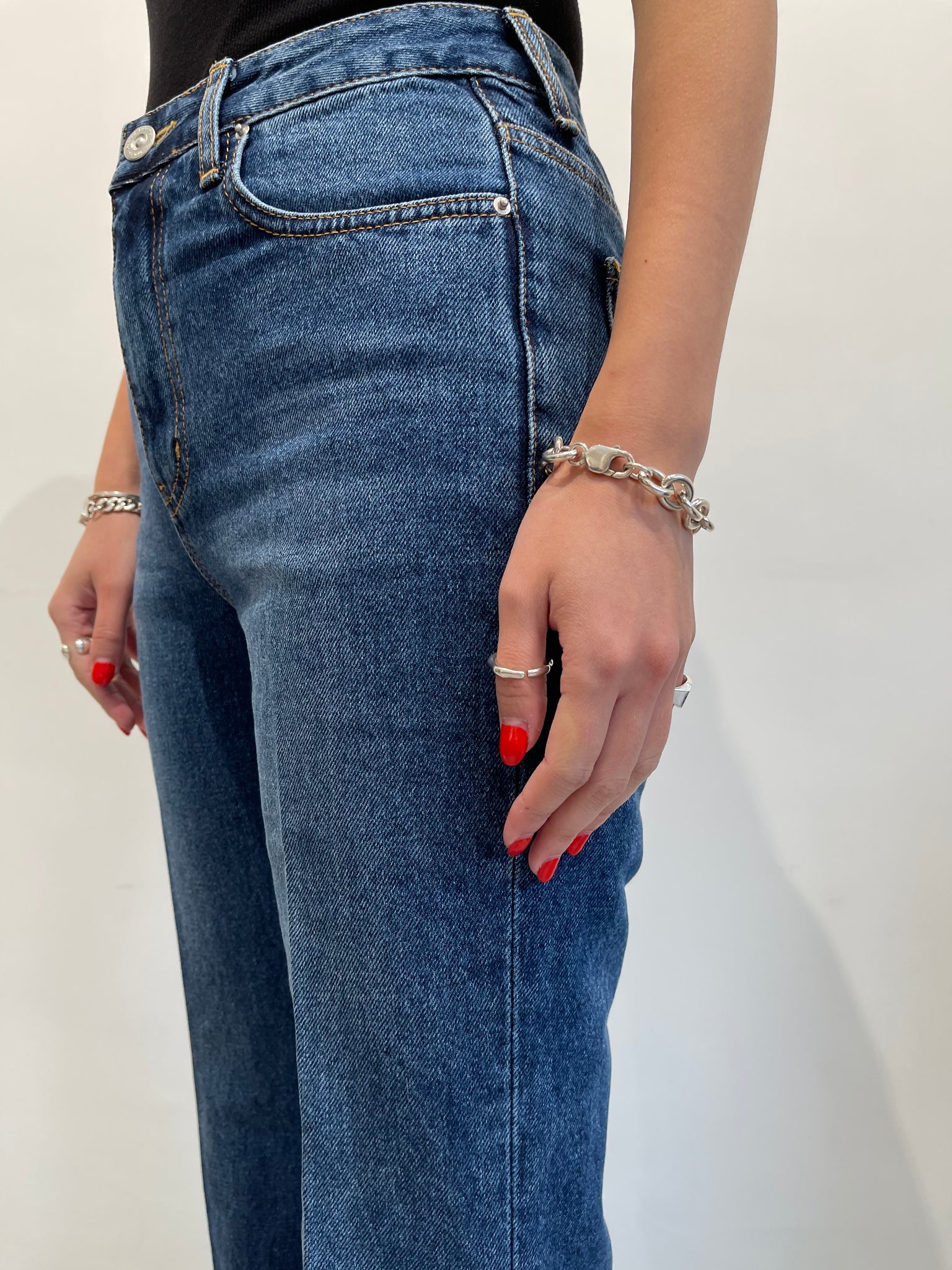 Premium Nice Washed Dark Blue Boot Cut Jeans