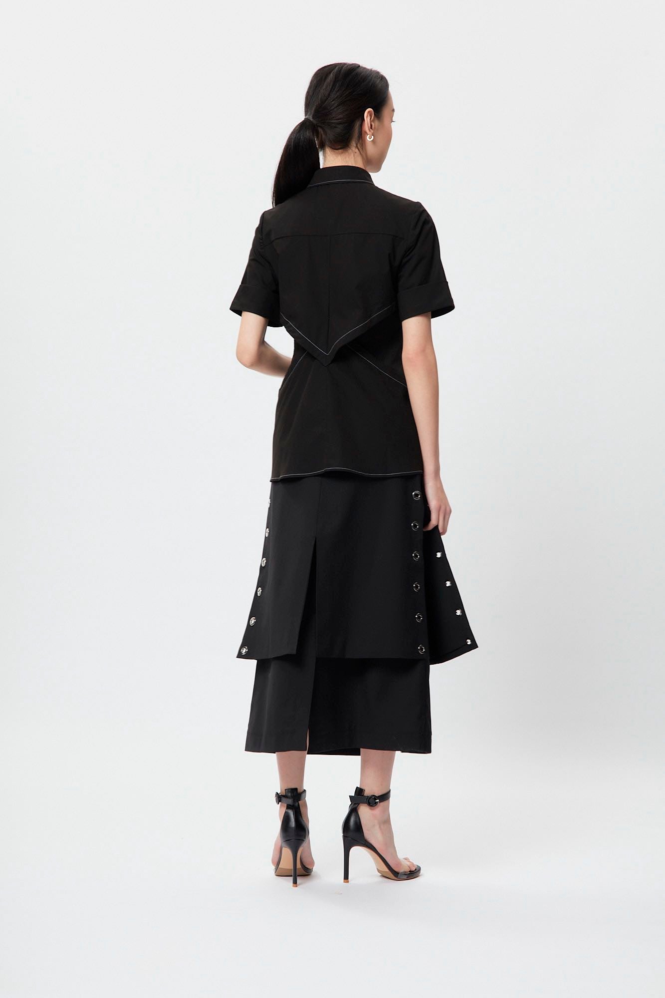 Structural Waistline Shirt Black