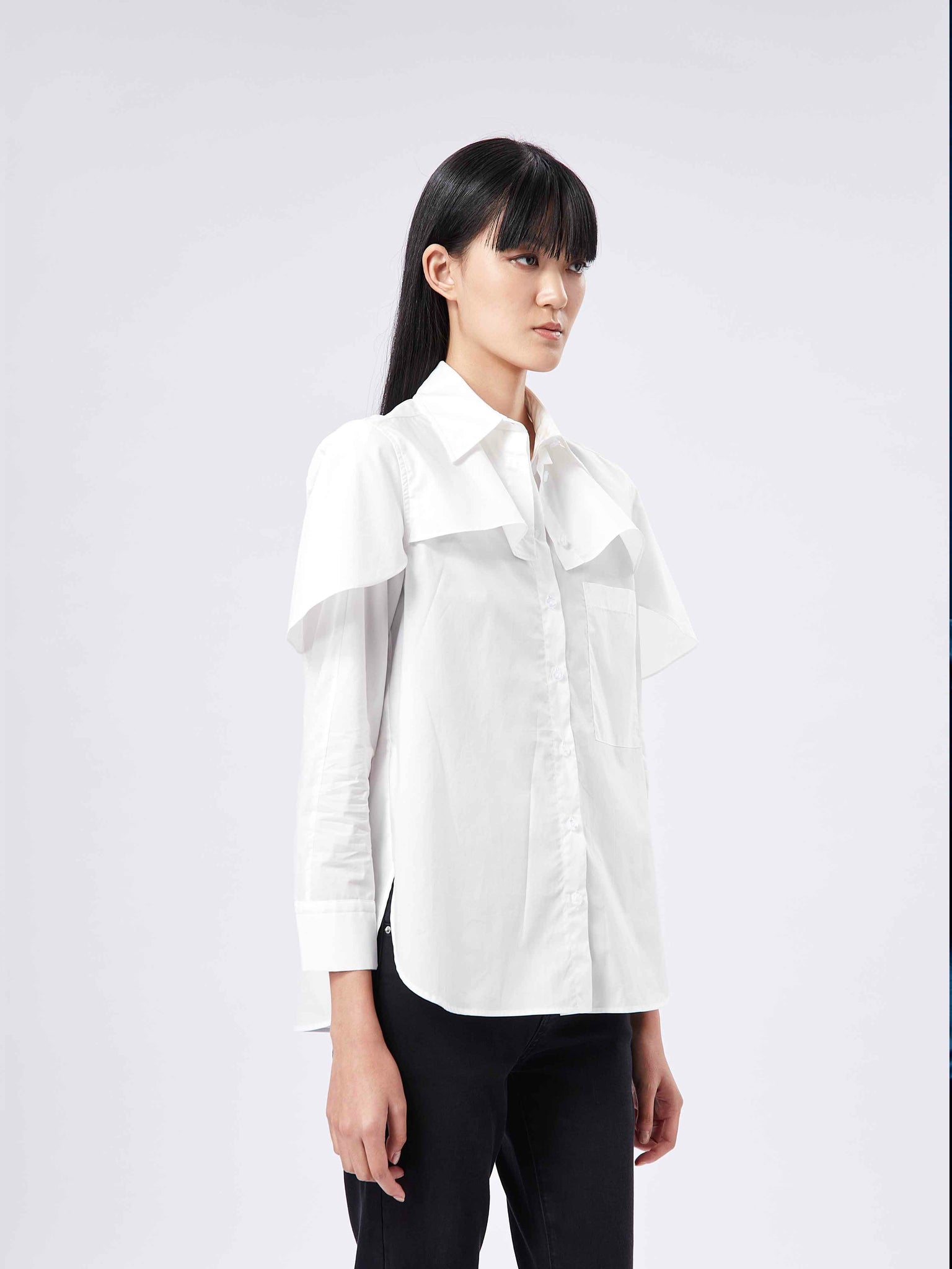 Layers Ruffle Shirt White