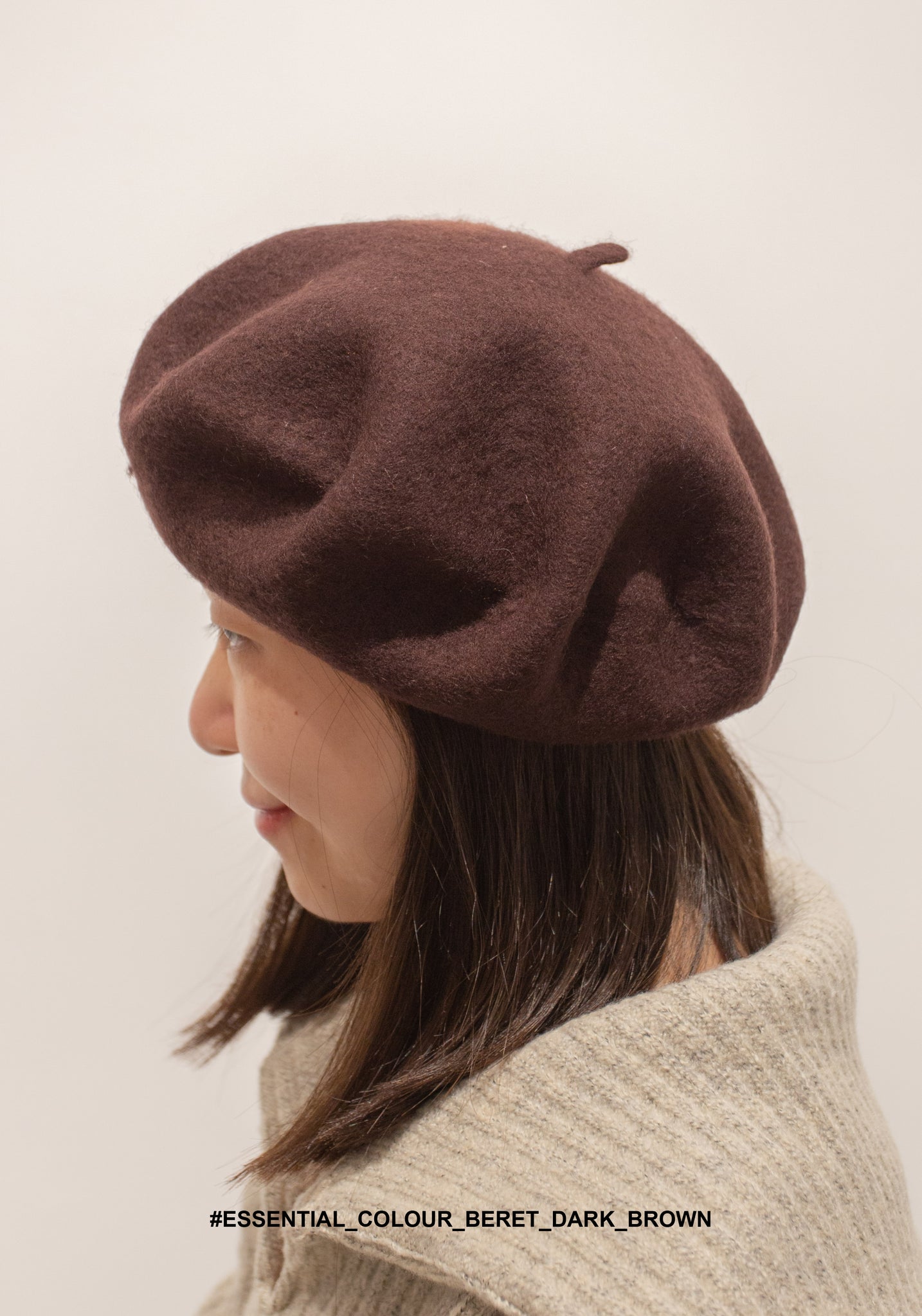 Essential Colour Beret Dark Brown - whoami