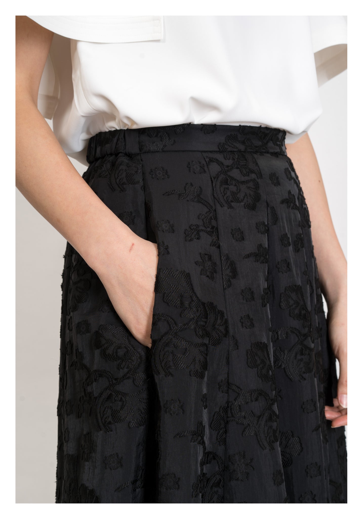 Emma Floral Patched Skirt Black - whoami