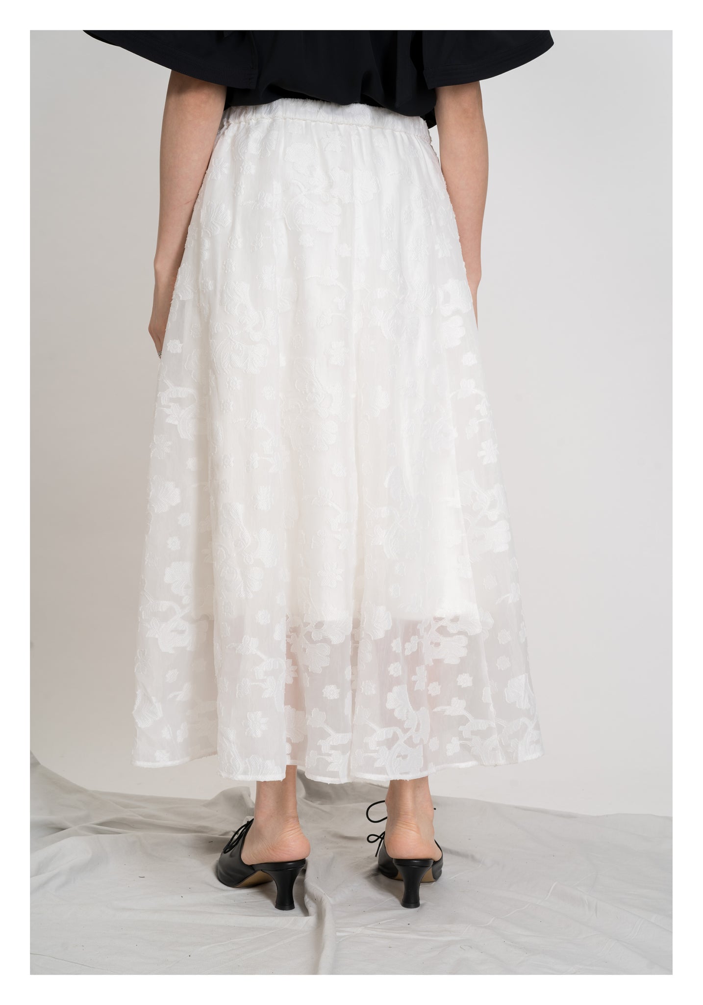 Emma Floral Patched Skirt White - whoami