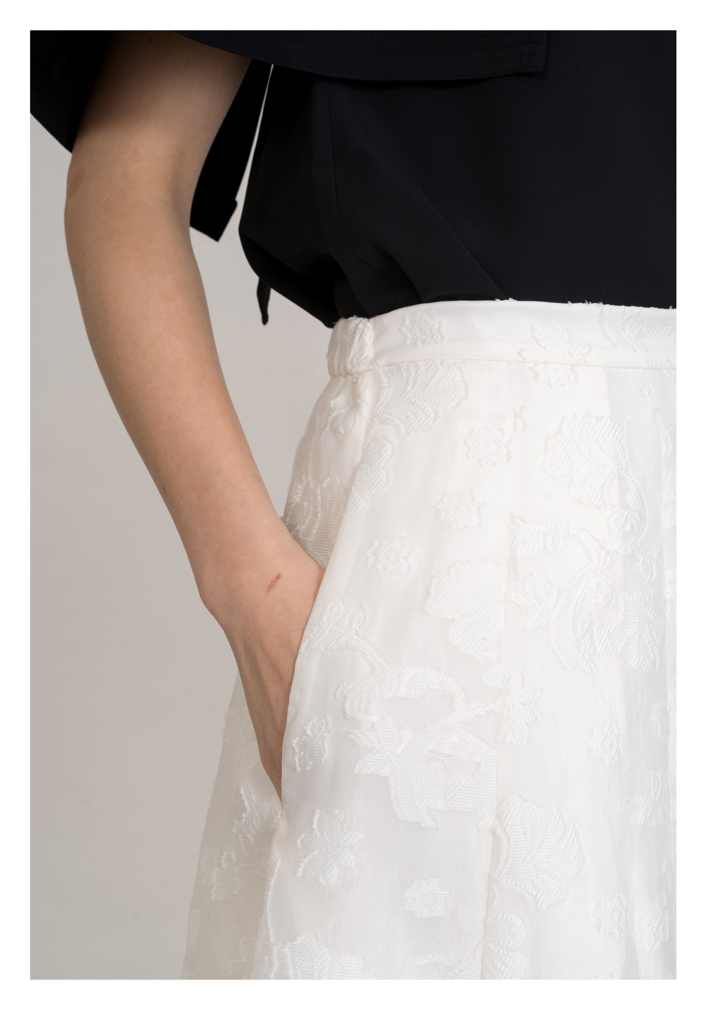 Emma Floral Patched Skirt White - whoami