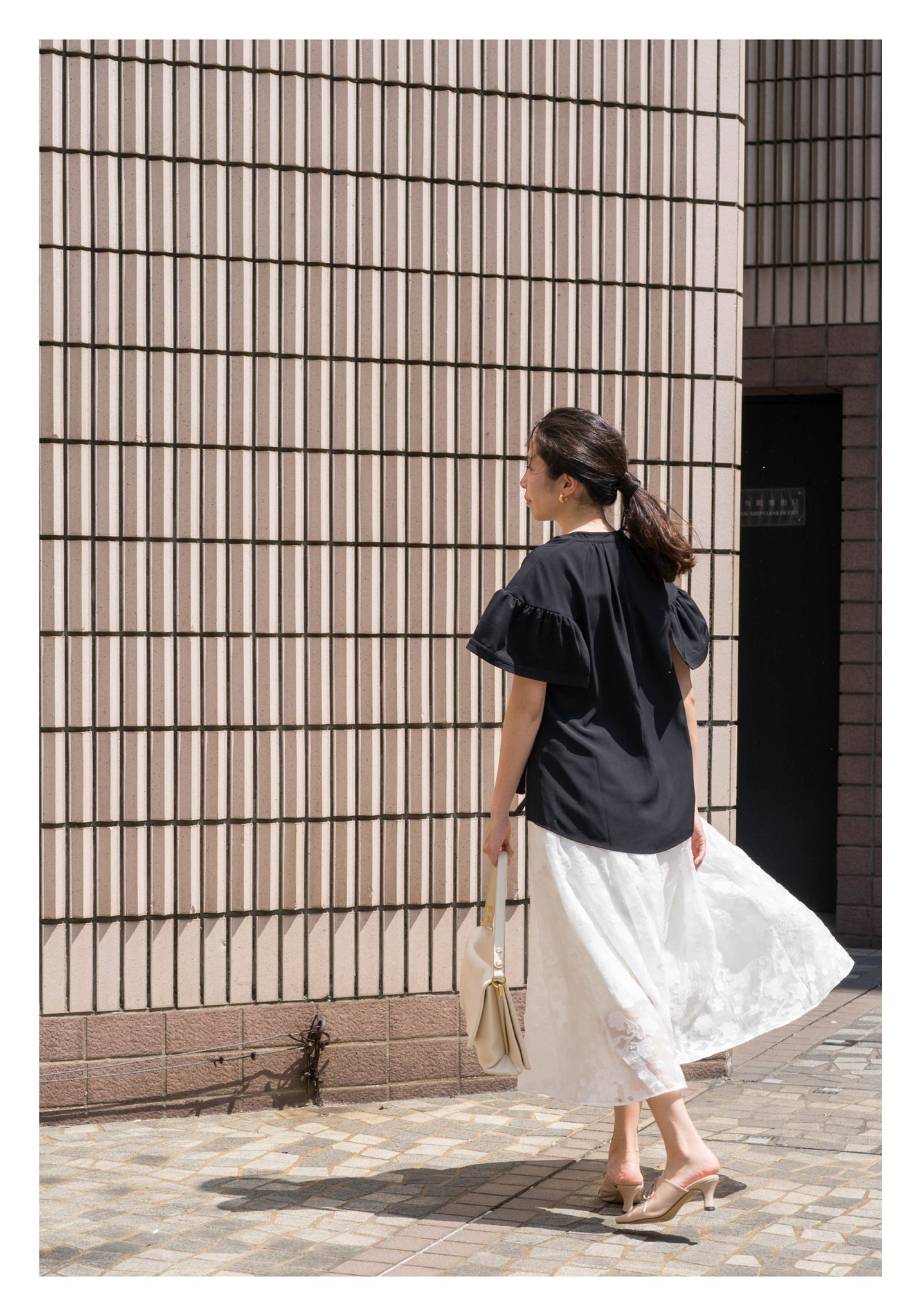 Emma Floral Patched Skirt White - whoami