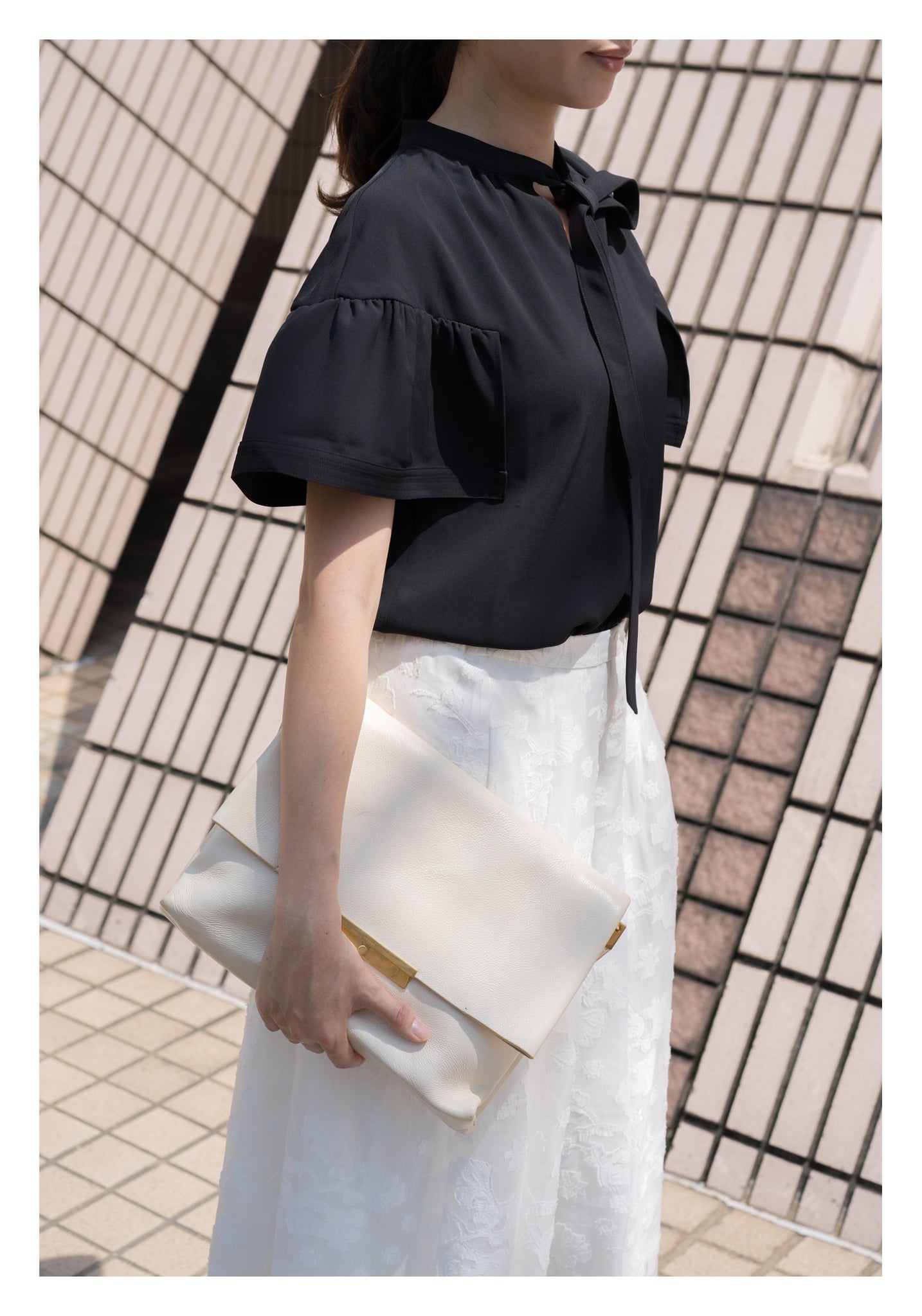 Emma Floral Patched Skirt White - whoami