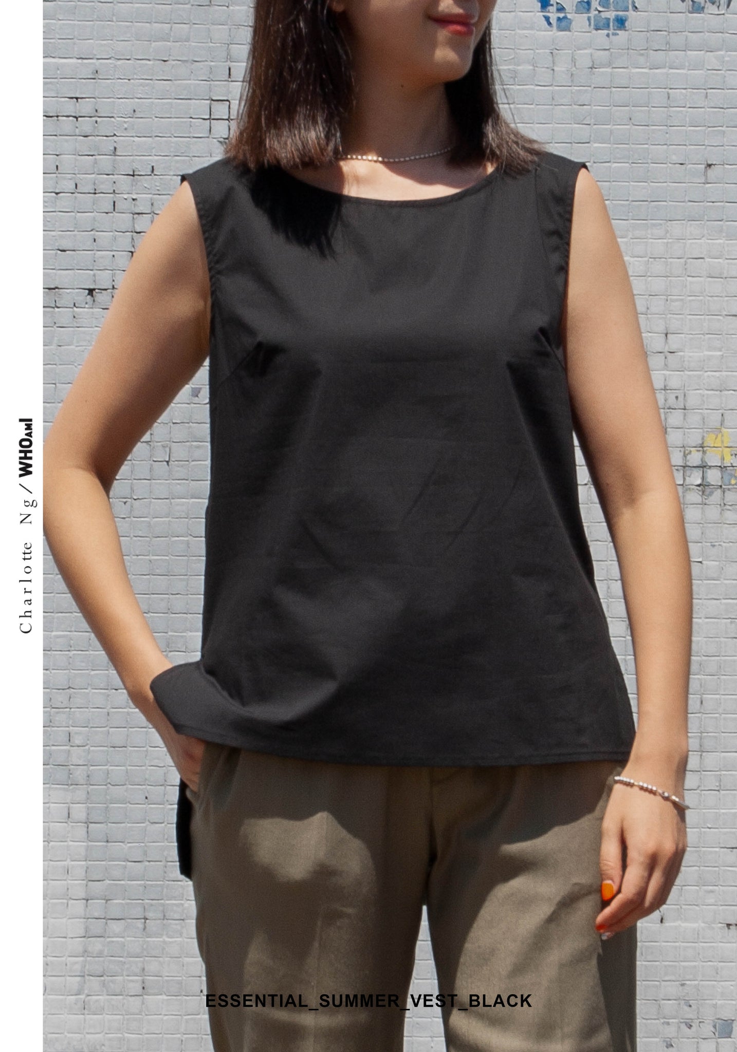 Essential Summer Vest Black - whoami