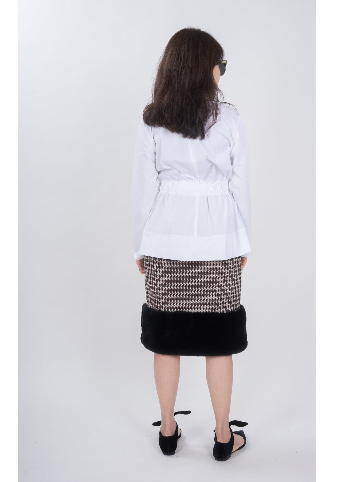 Faux Fur Pencil Skirt Black - whoami