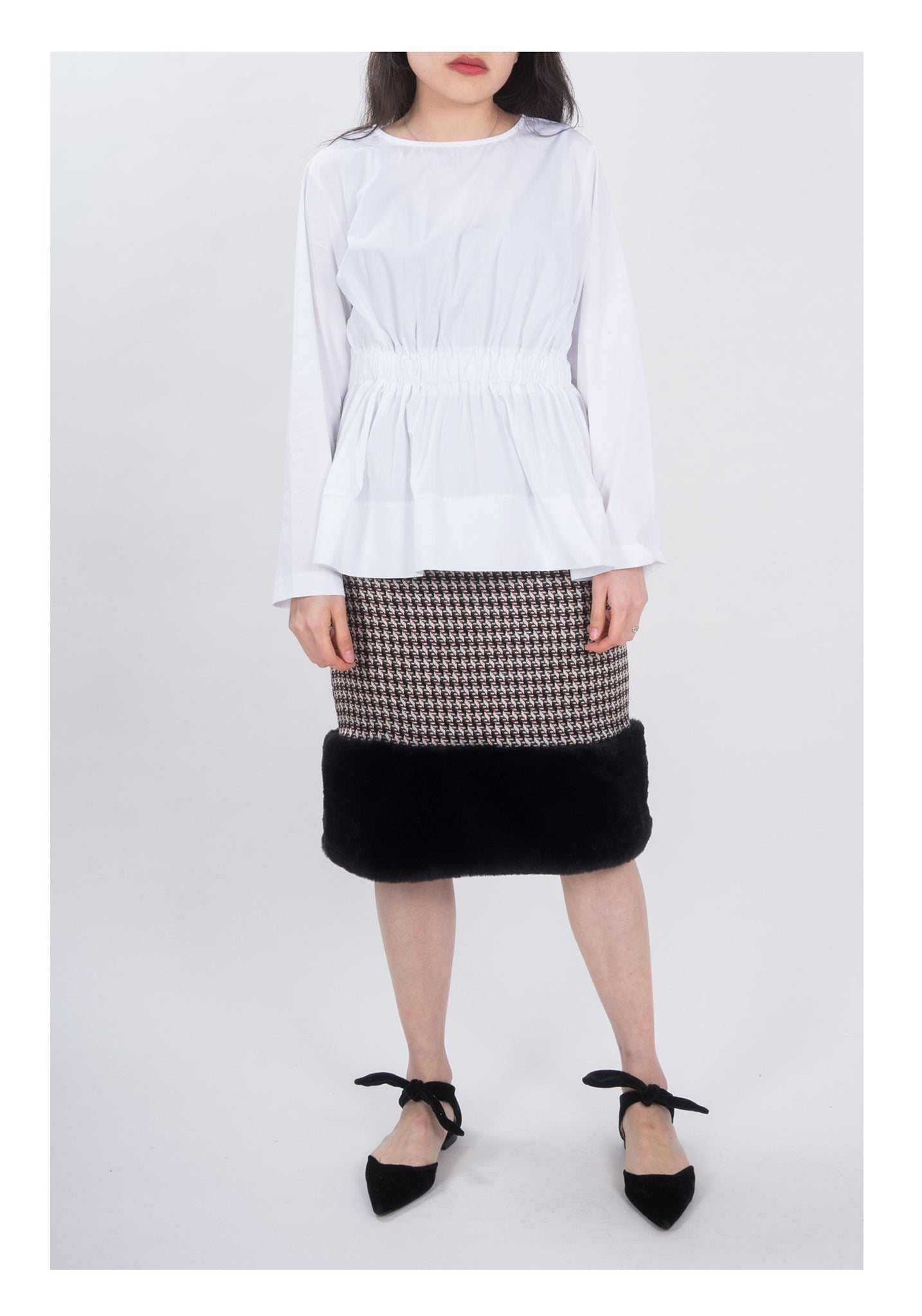 Faux Fur Pencil Skirt Black - whoami