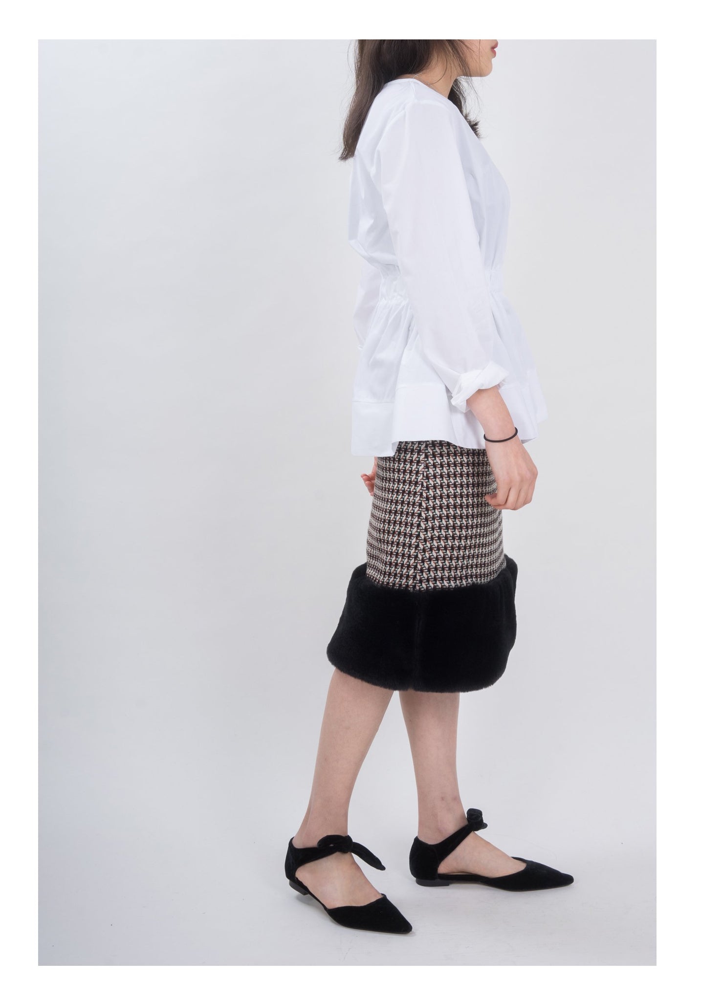 Faux Fur Pencil Skirt Black - whoami