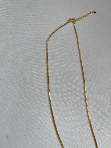 925 Silver Classic Box Chain Necklace Gold