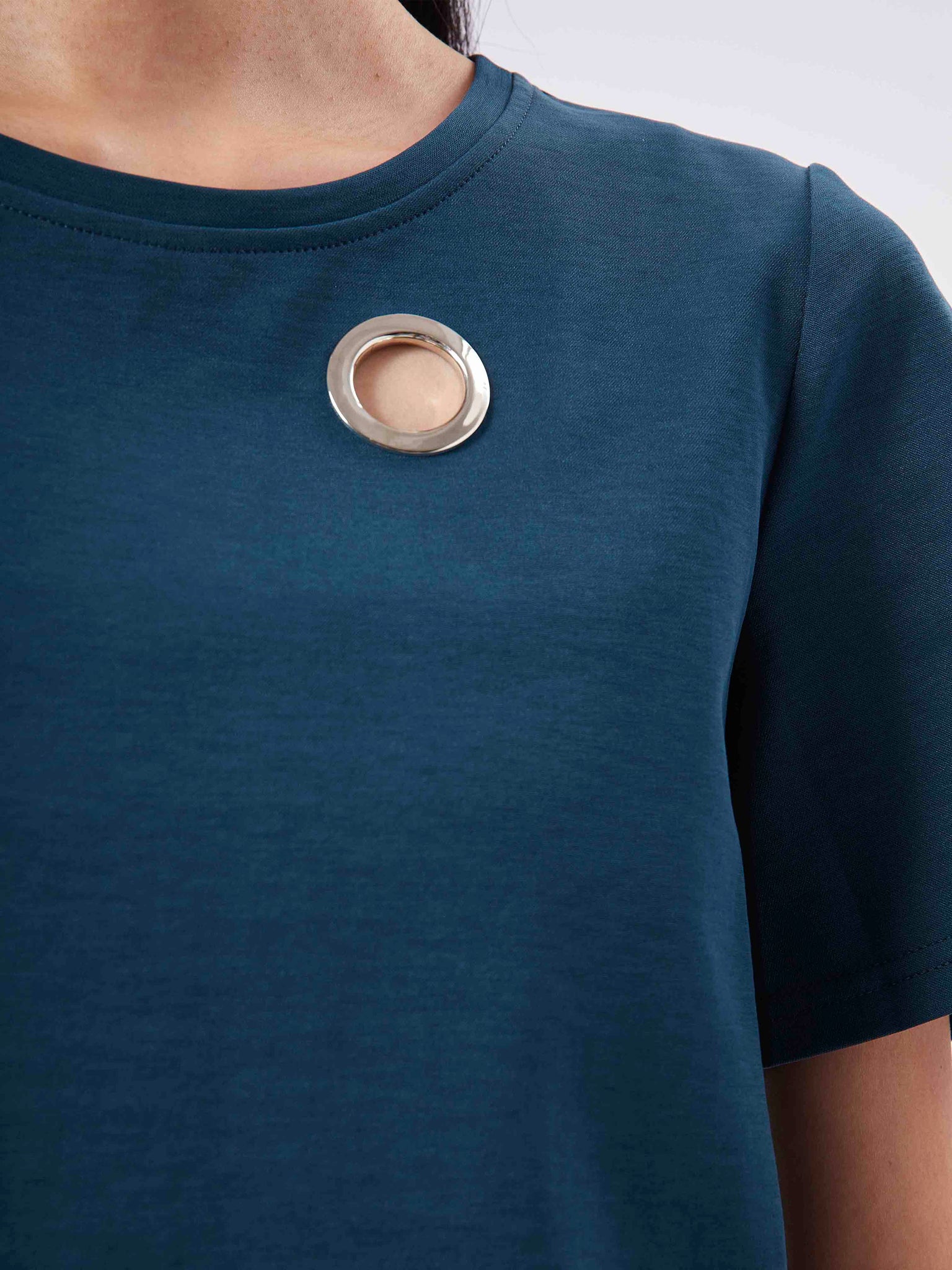 Premium Eyelet Tee Dark Turquoise