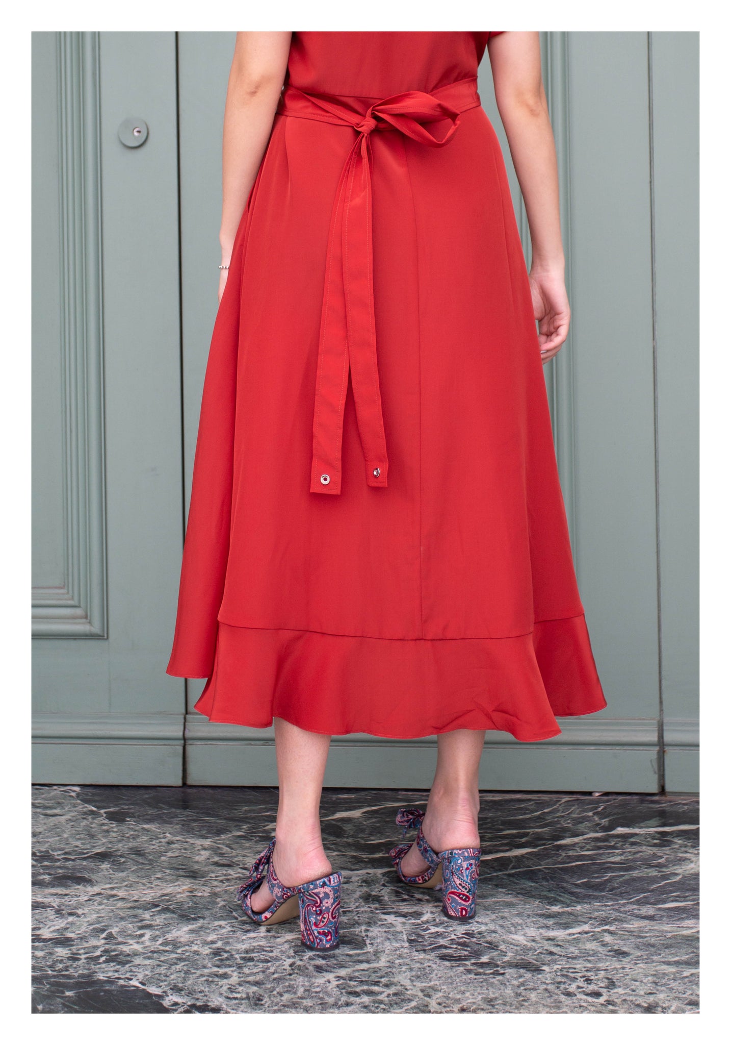 Feminine Cargo Wrap Dress Red - whoami