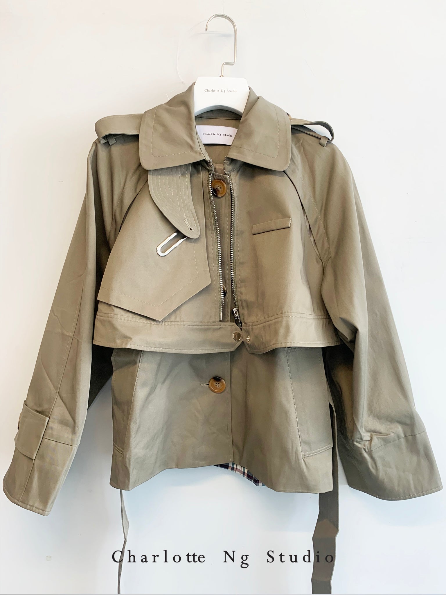 Biker Transformer Short Jacket Khaki