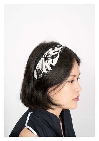 Hawaii Floral Pattern Hairband Black - whoami