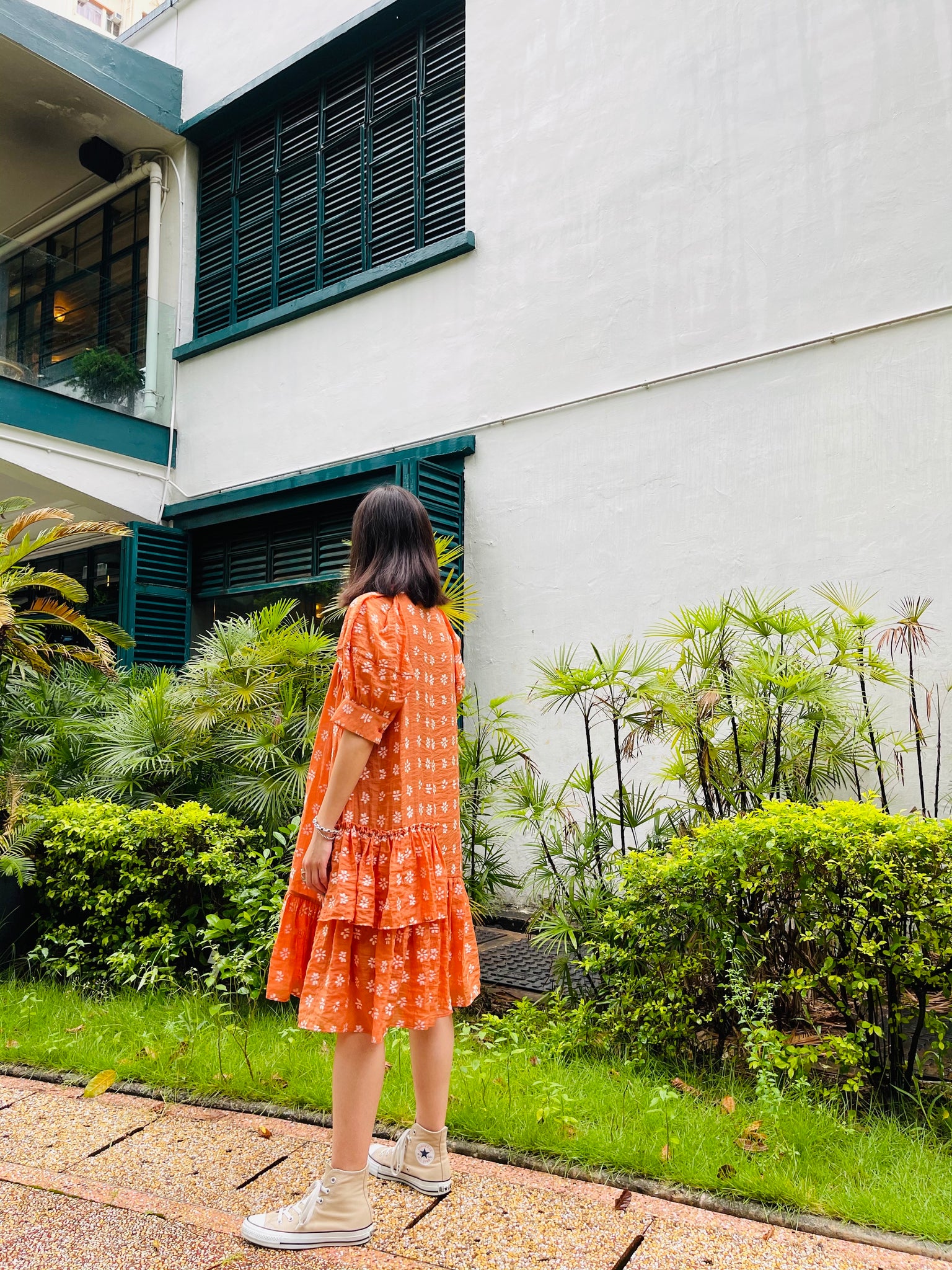 Another Faces Of Blossom Short Dress Orange