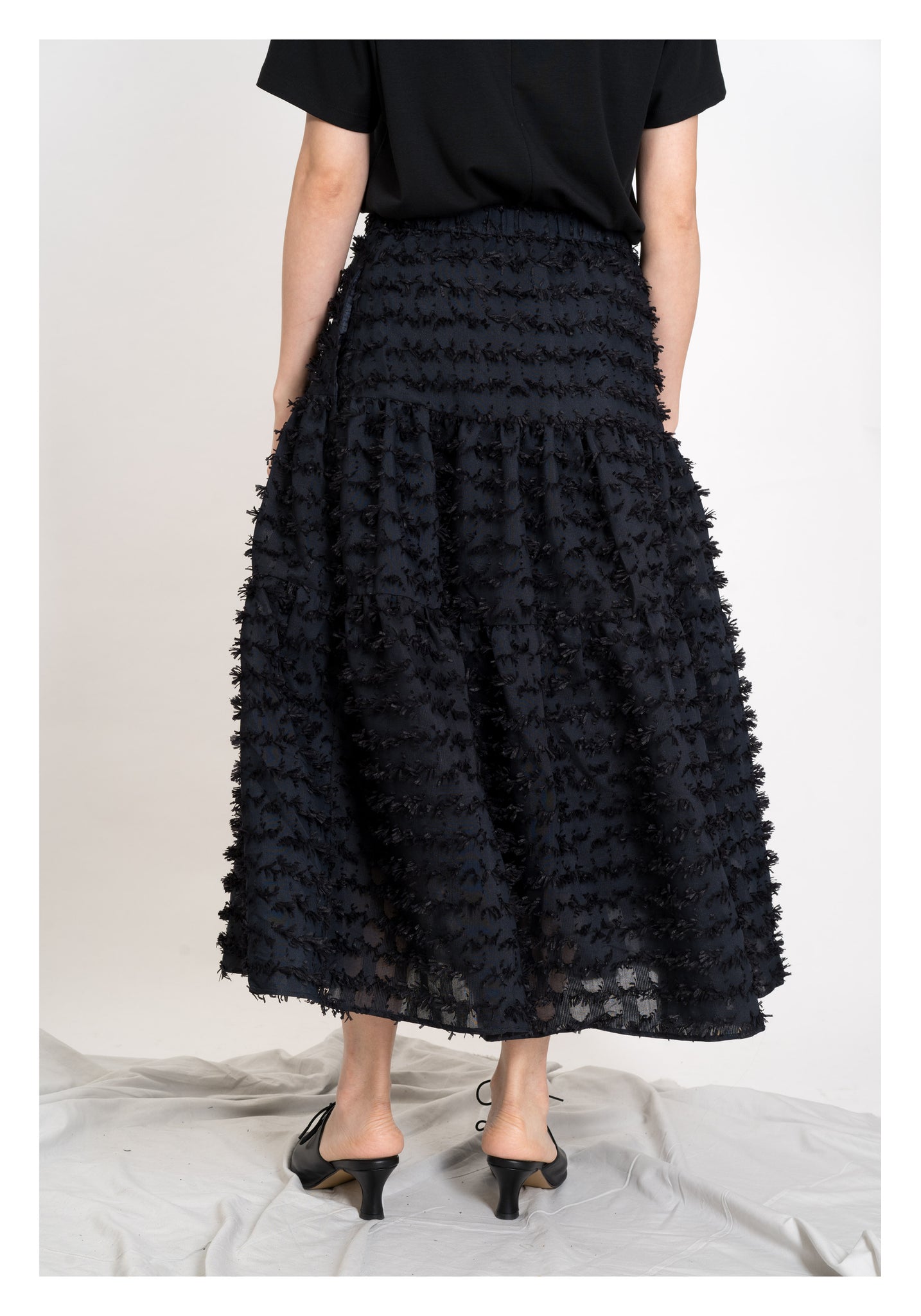 Kaia Tiered Skirt Black - whoami