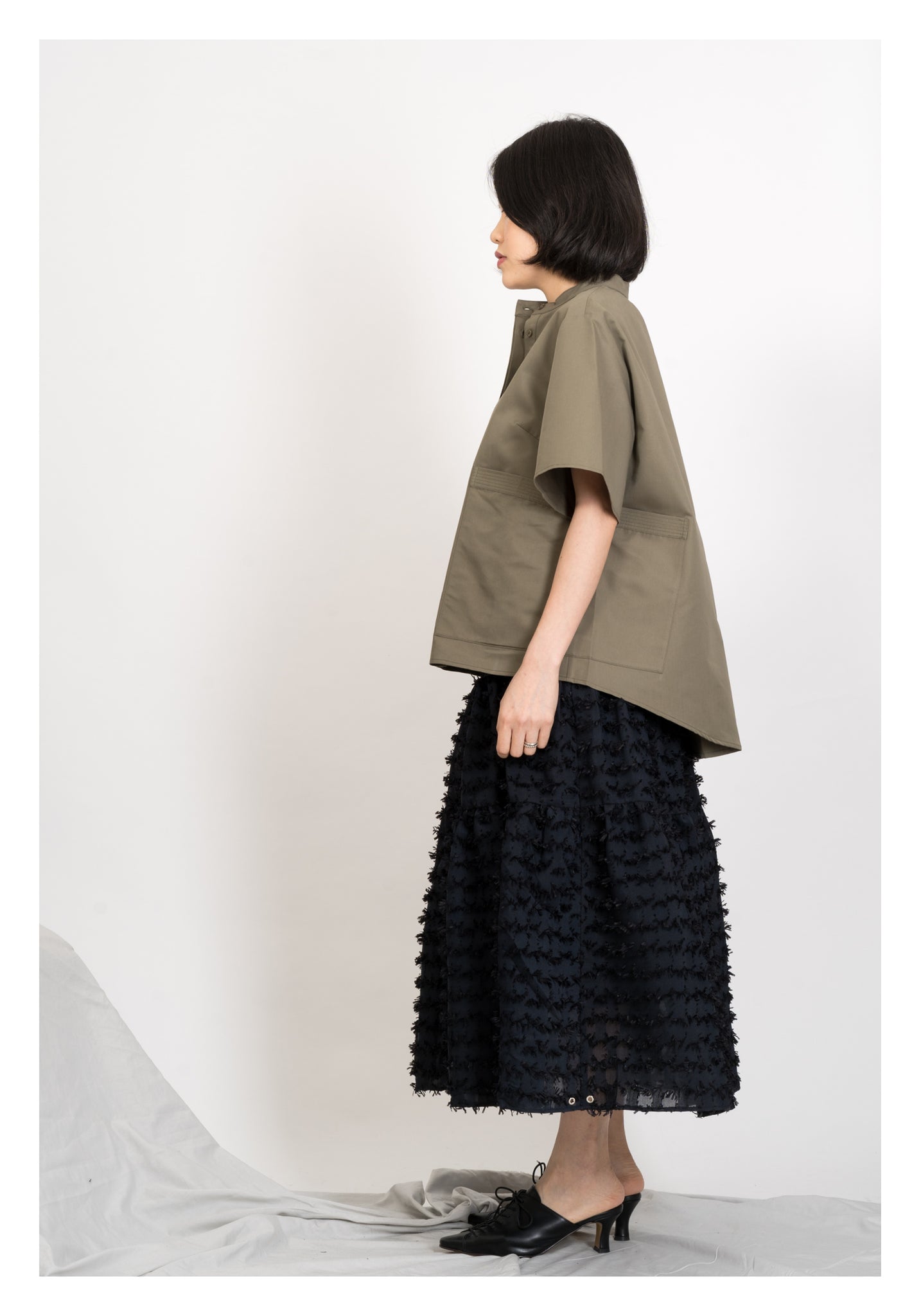 Kaia Tiered Skirt Black - whoami