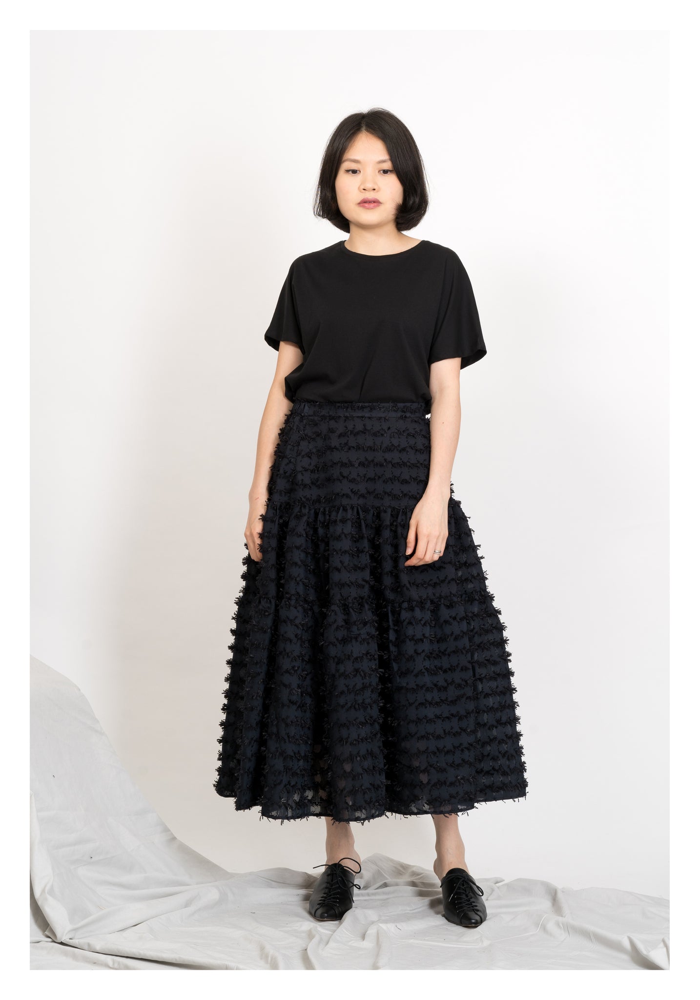 Kaia Tiered Skirt Black - whoami