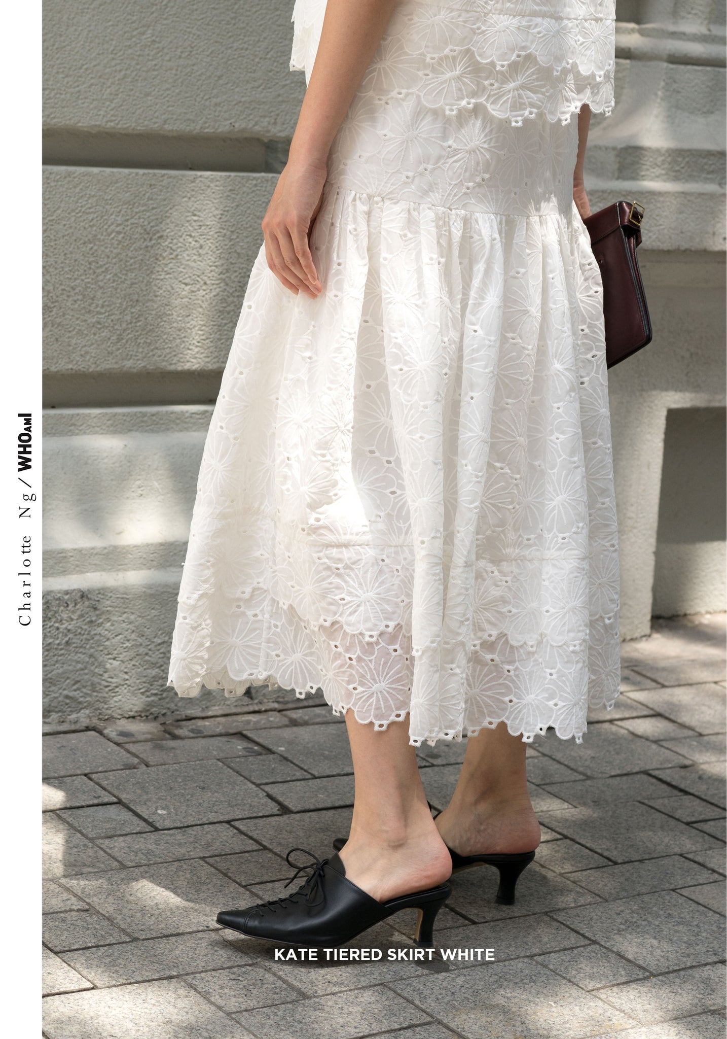 Kate Tiered Skirt White - whoami