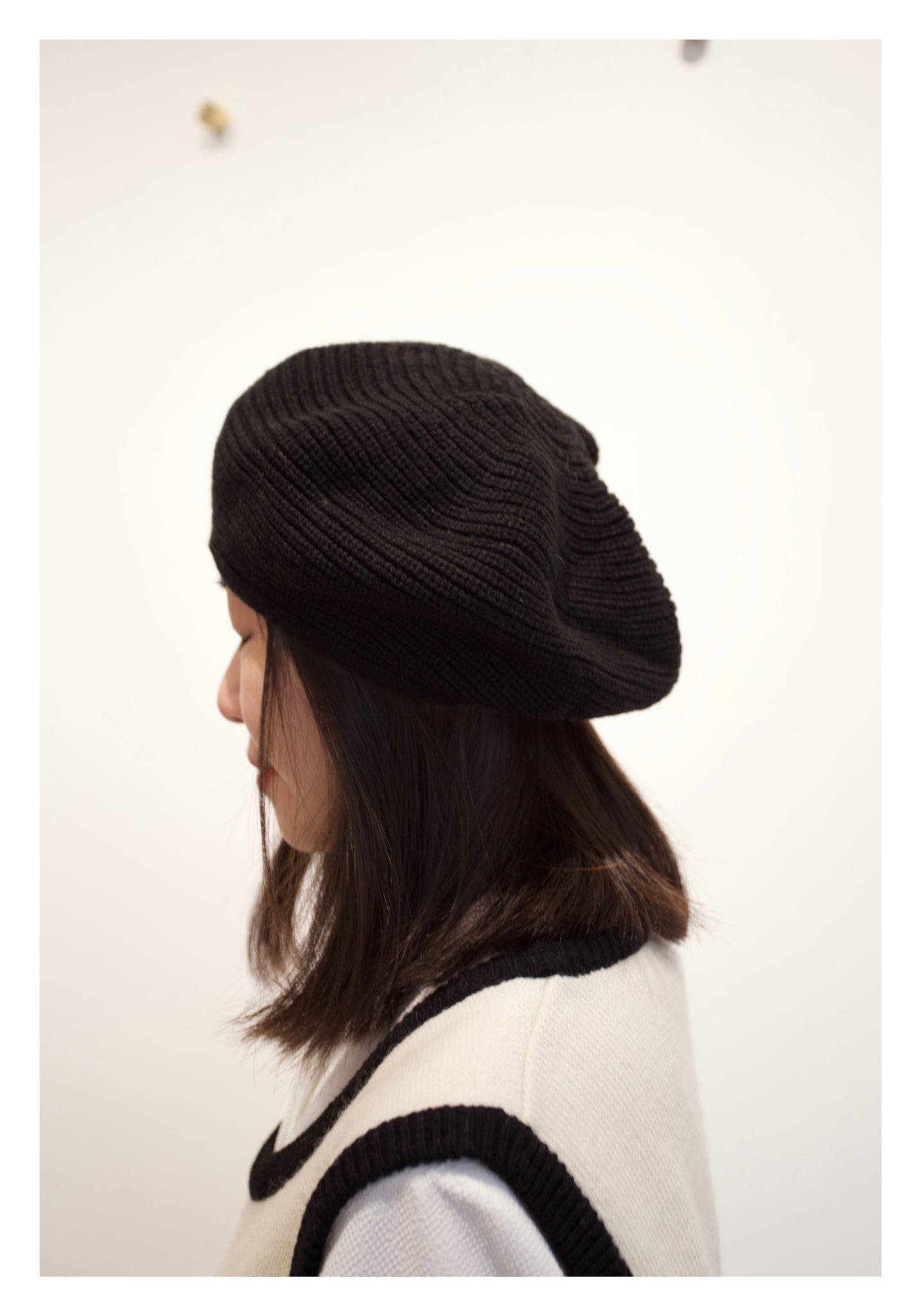 Knitted Beret Black - whoami