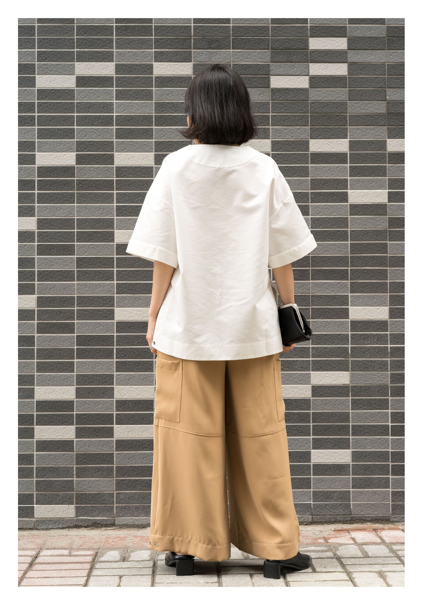 Open Collar Step Blouse White - whoami