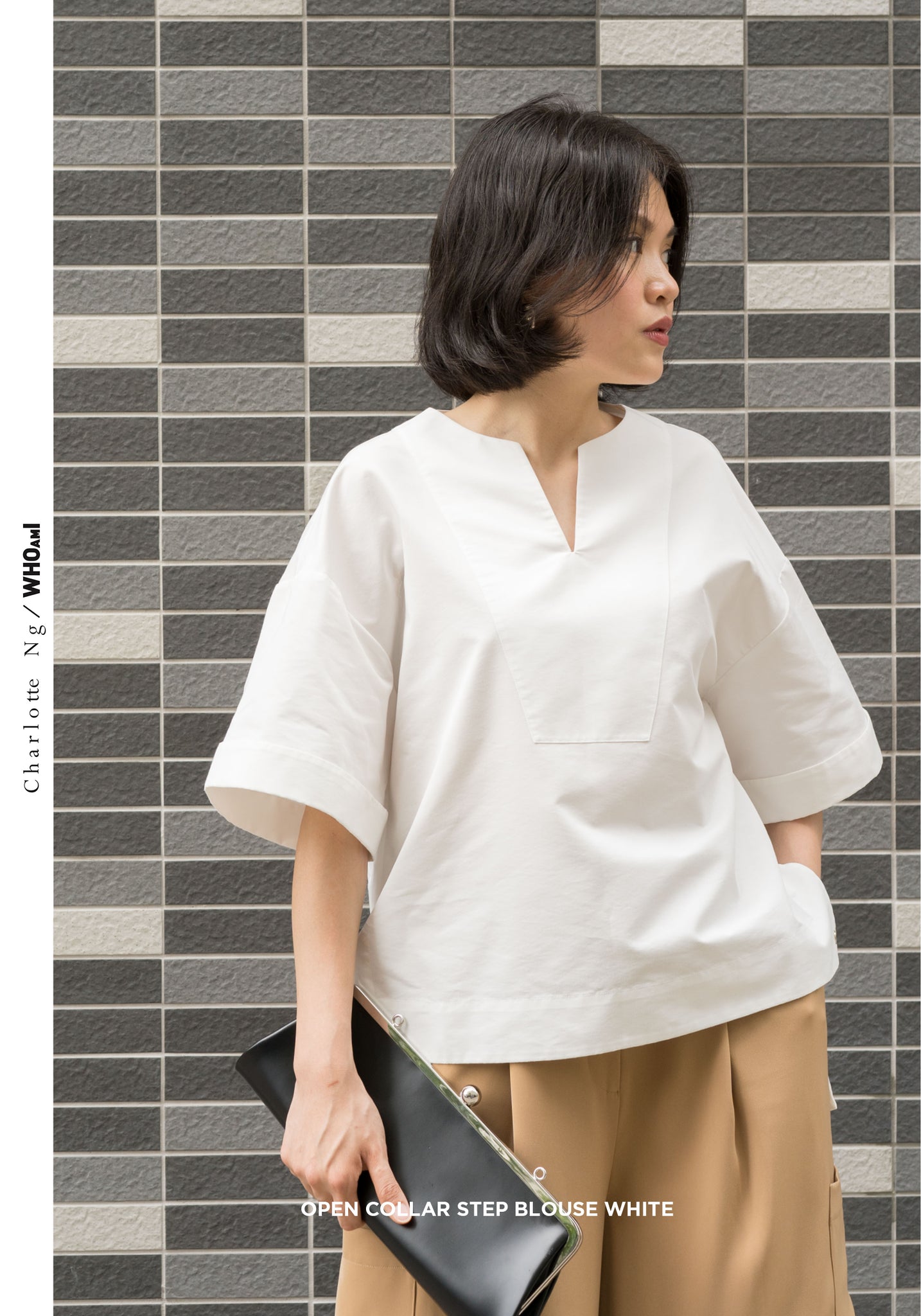 Open Collar Step Blouse White - whoami