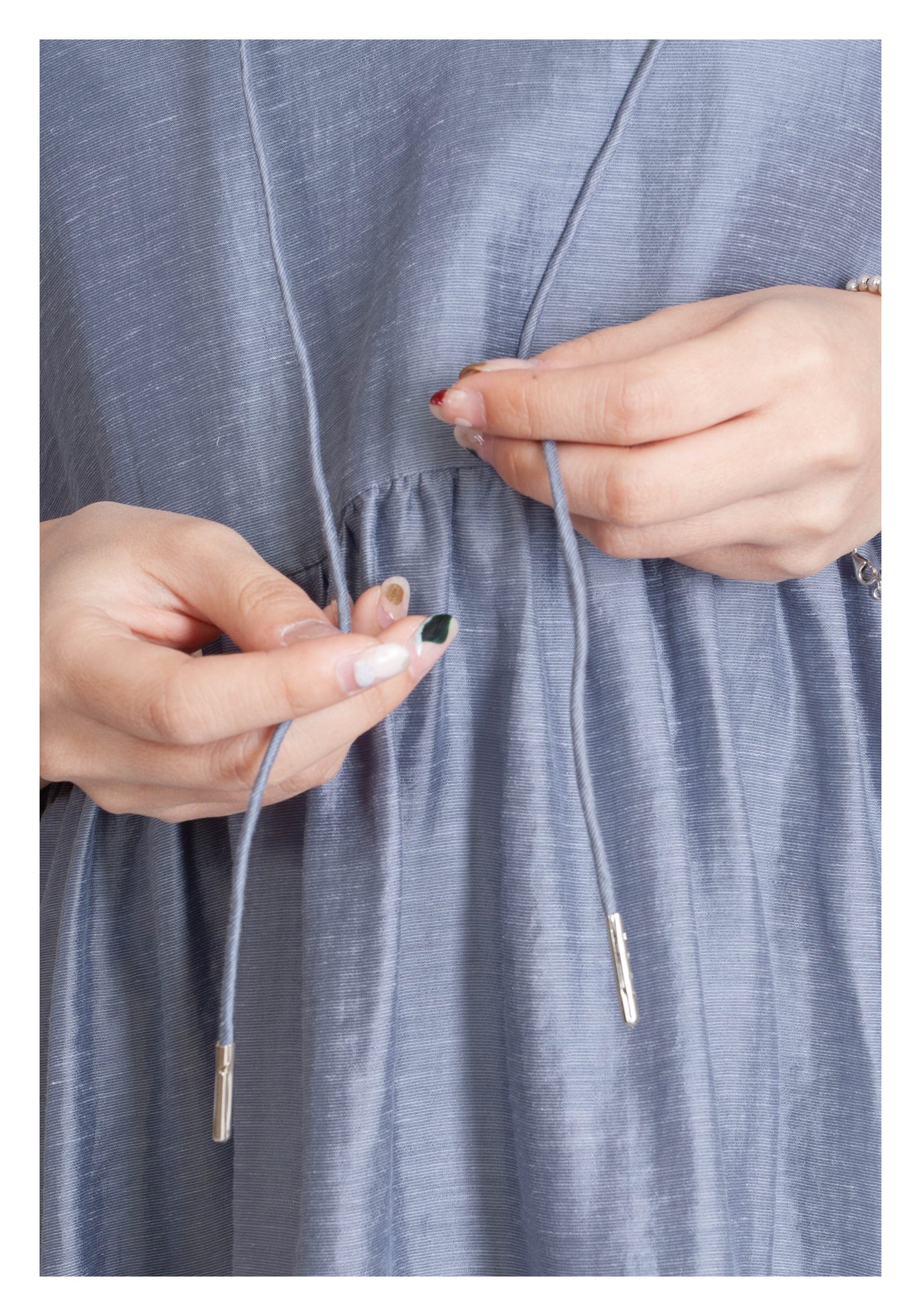 Open Collar Blossom Dress Grey - whoami