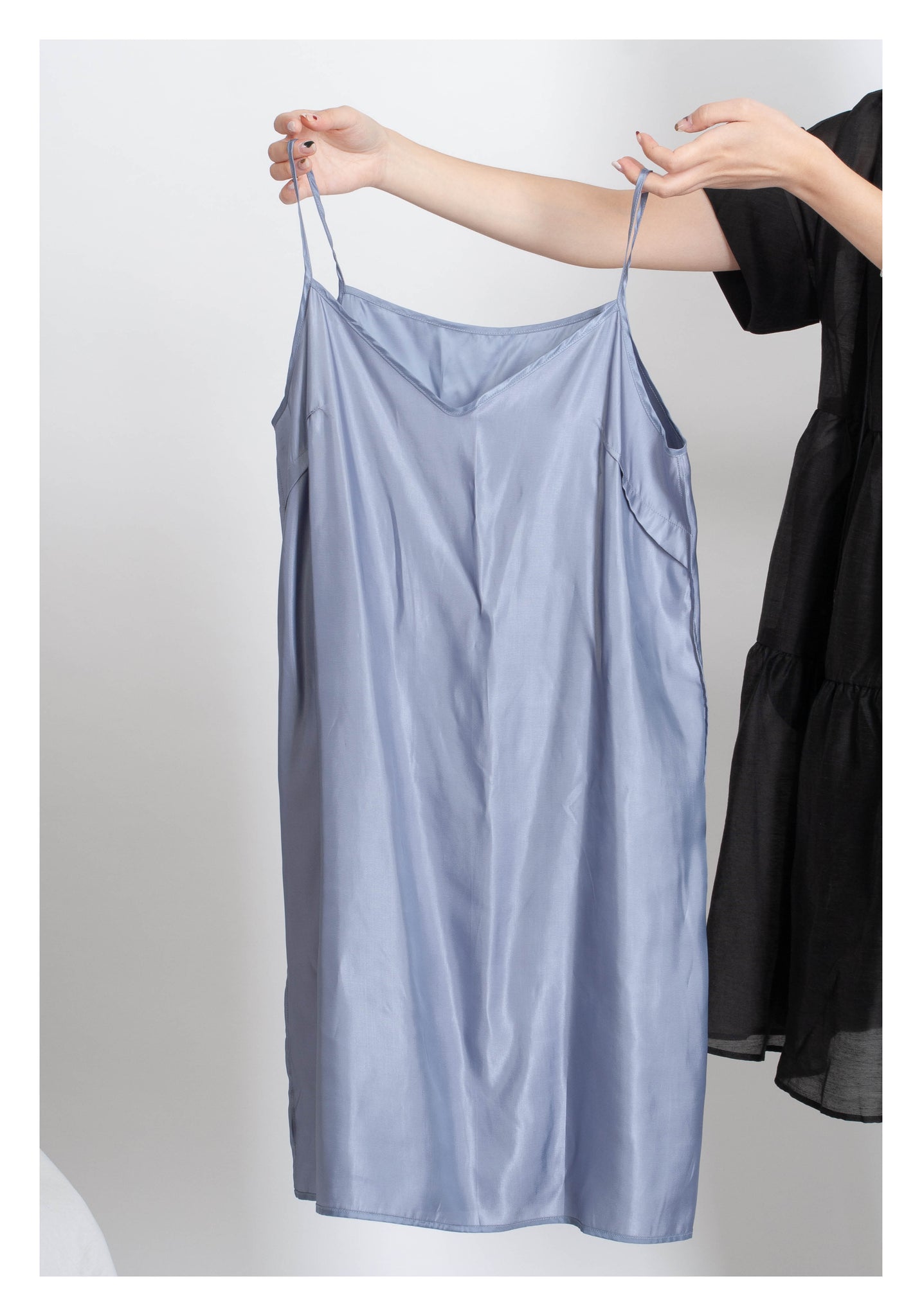 Open Collar Blossom Dress Grey - whoami