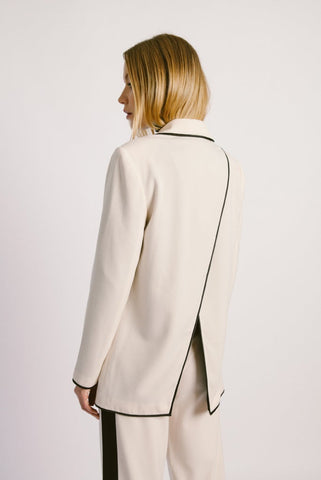 Overlap Back Wool Blazer